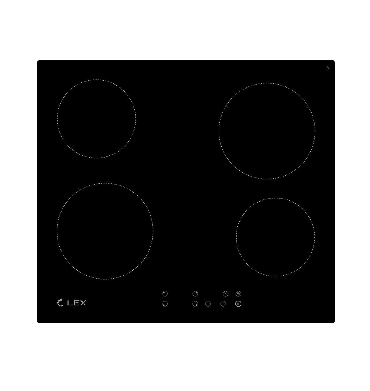 Изображение товара Электрическая варочная панель Lex EVH 640 BL 59 см 4 конфорки цвет черный