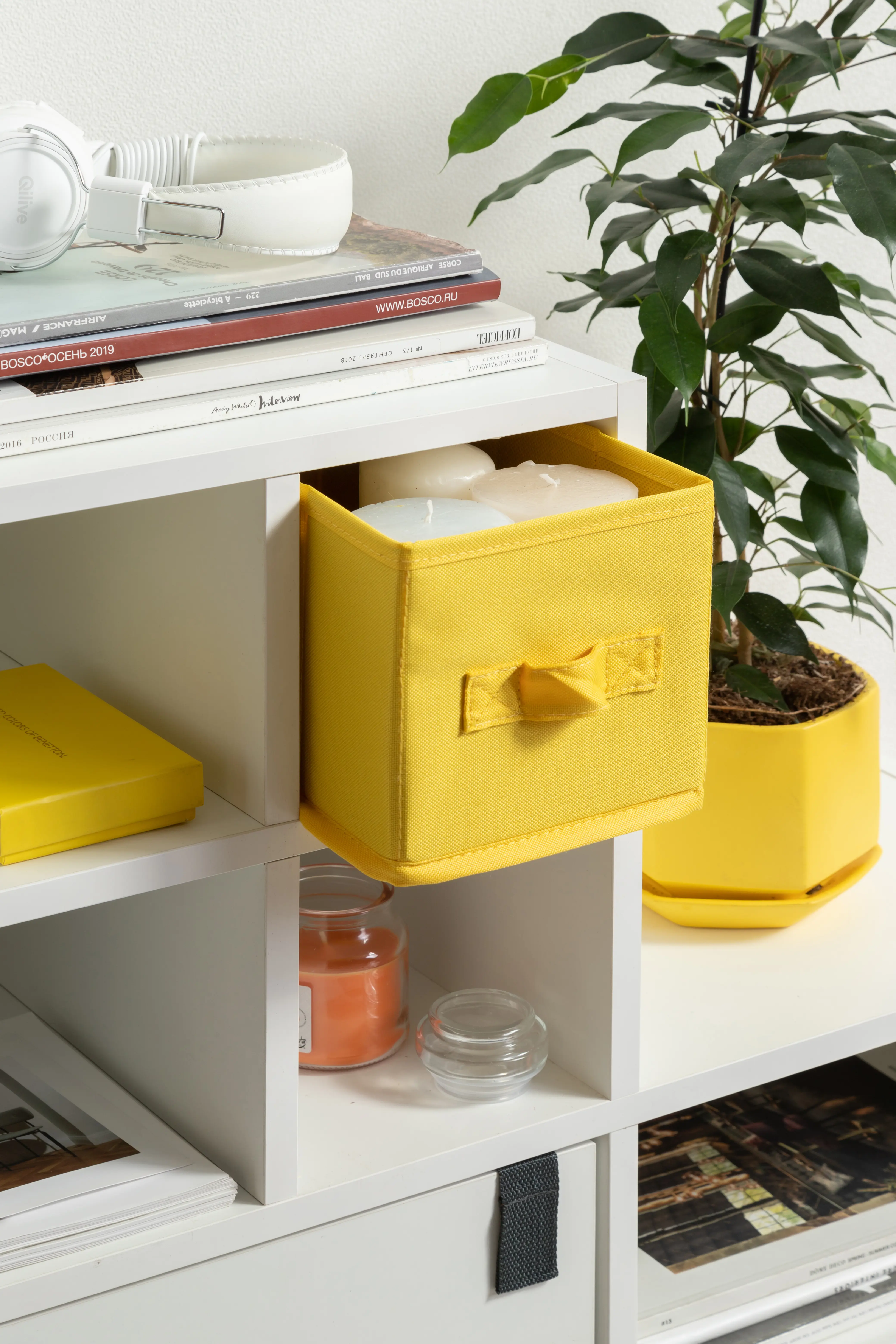 Короб Spaceo KUB Banana 15x31x15 см 6.9 л полиэстер цвет жёлтый - 6