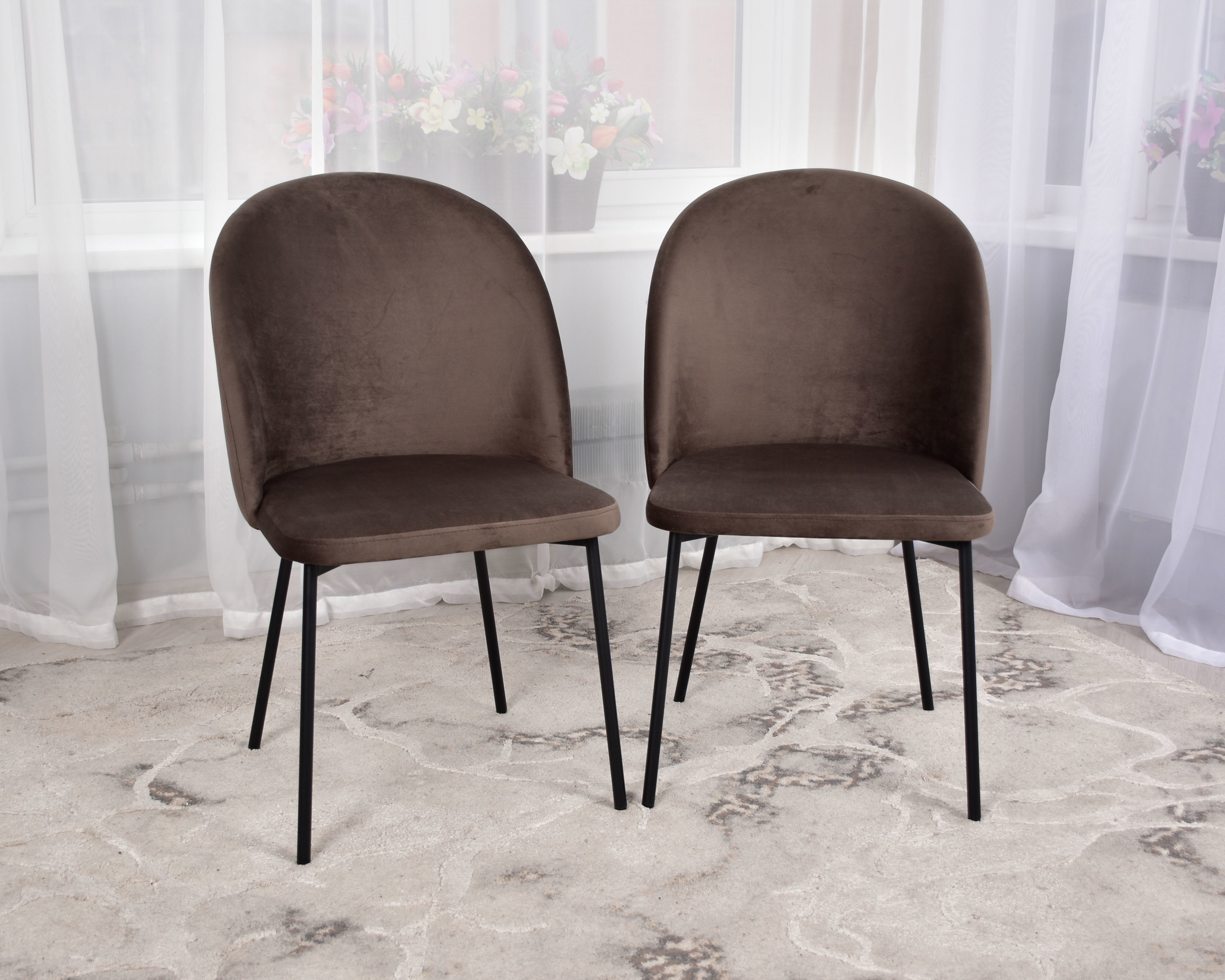 Изображение товара Стул Estente Helga 90x50x50 см жаккард/шенилл цвет кофе