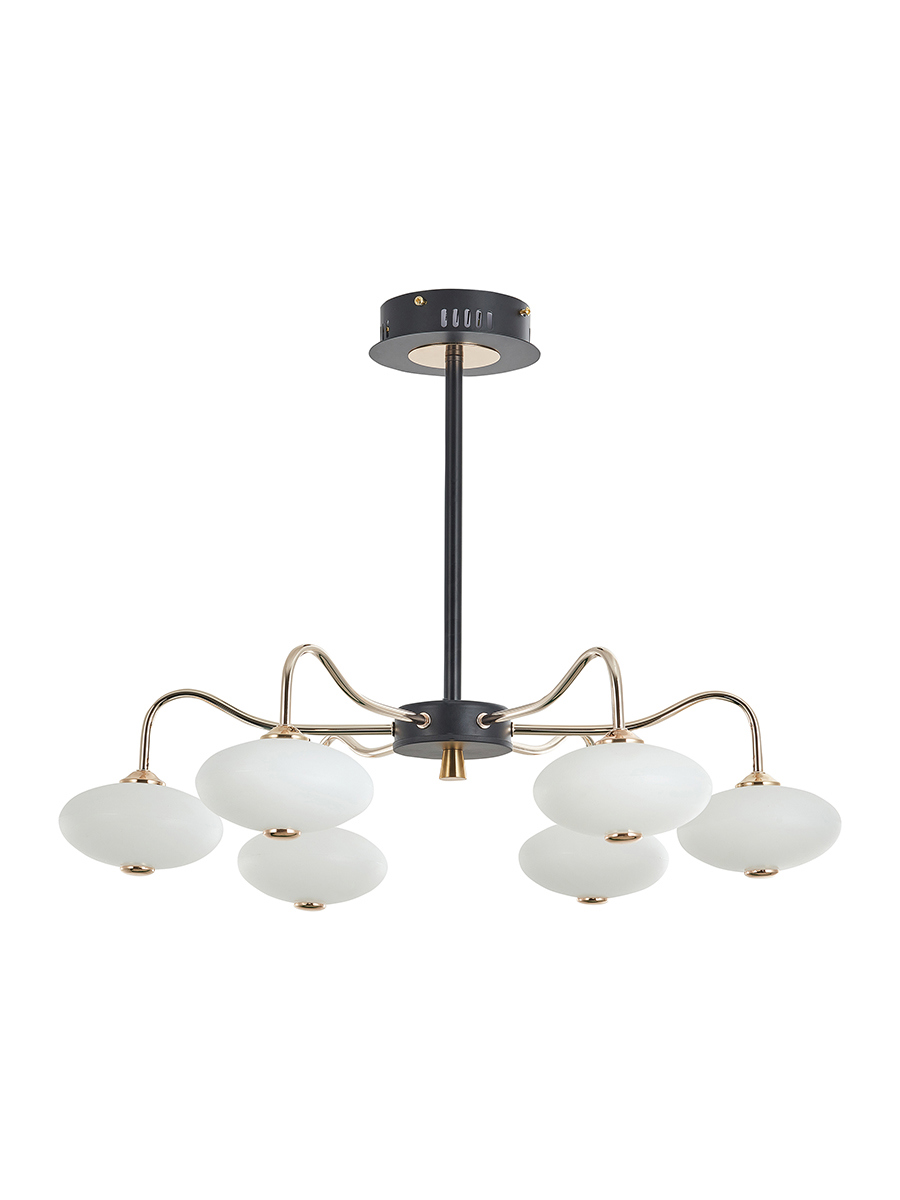 Изображение товара Люстра на штанге LED 6 плафонов современная черная 68 см Arte Perfetto Luce