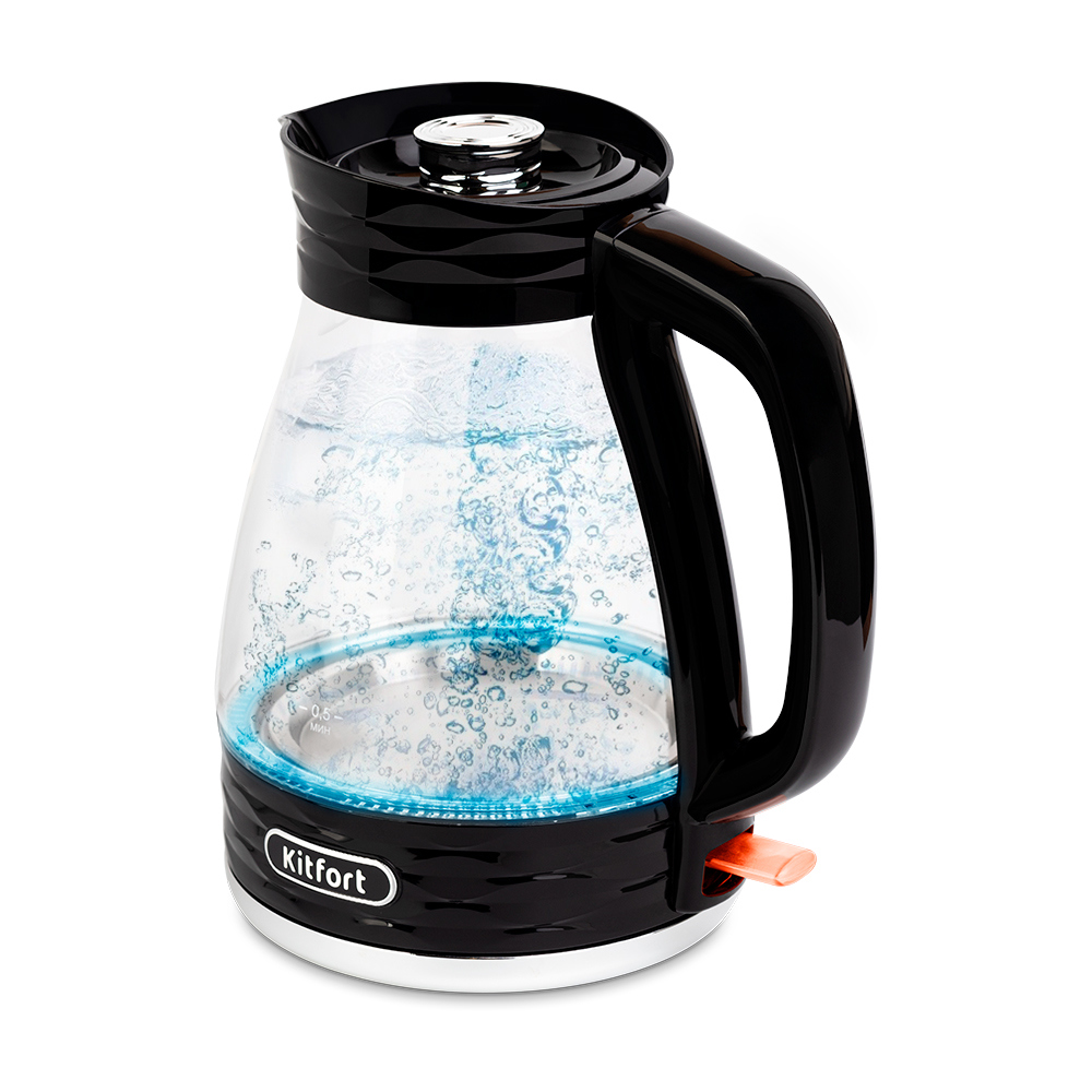 Изображение товара Электрический чайник Kitfort КТ-6153 1.7 л стекло черный со световой подсветкой