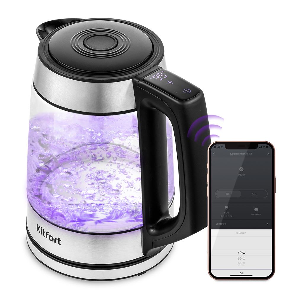 Изображение товара Электрический чайник Kitfort КТ-6151 1.7 л стекло стильная подсветка