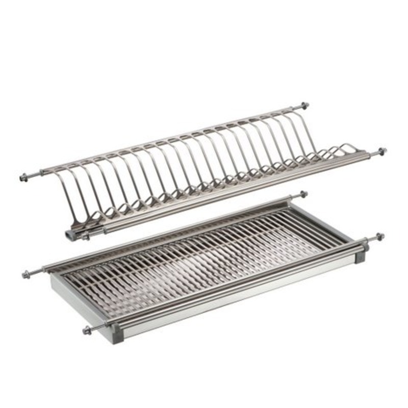 Изображение товара Двухуровневая встраиваемая сушилка для посуды Lemax prof LE 400 30 см хром