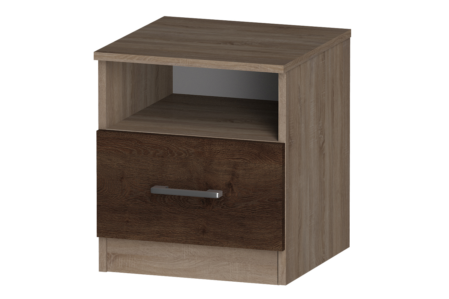 Изображение товара Тумба прикроватная Furnistyle ЛТМ-01 40x45x40 см 1 ящик ЛДСП цвет дуб сонома/дуб коричневый табак Изображение товара Тумба прикроватная Furnistyle ЛТМ-01 40x45x40 см 1 ящик ЛДСП цвет дуб сонома/дуб коричневый табак