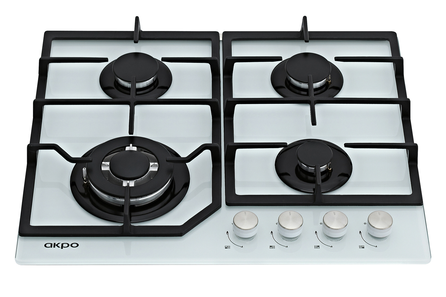 Изображение товара Газовая варочная панель Akpo PGA 604 FGC 60 см 4 конфорки белый стильный дизайн