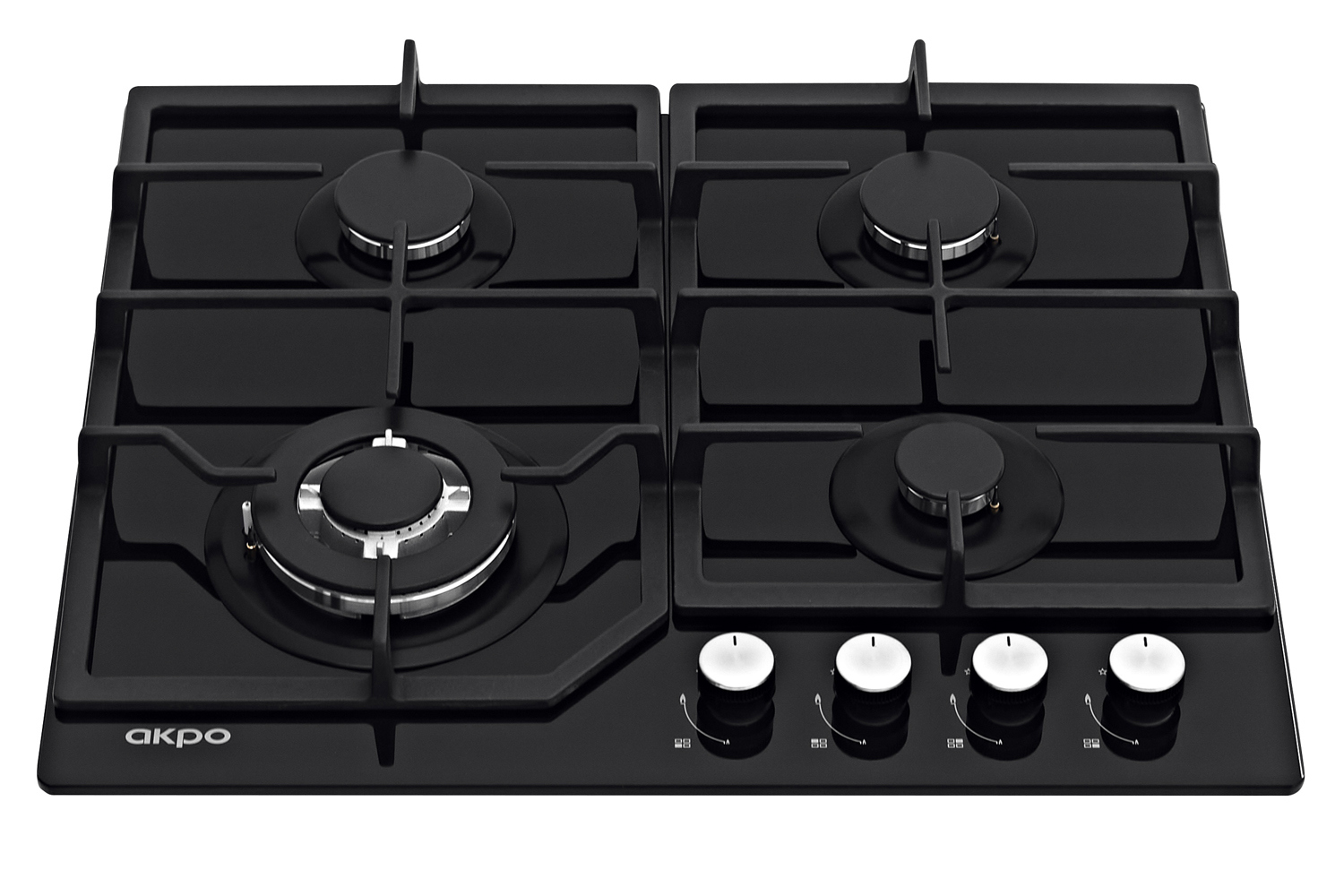 Изображение товара Газовая варочная панель Akpo PGA 604 FGC 60 см 4 конфорки черный цвет