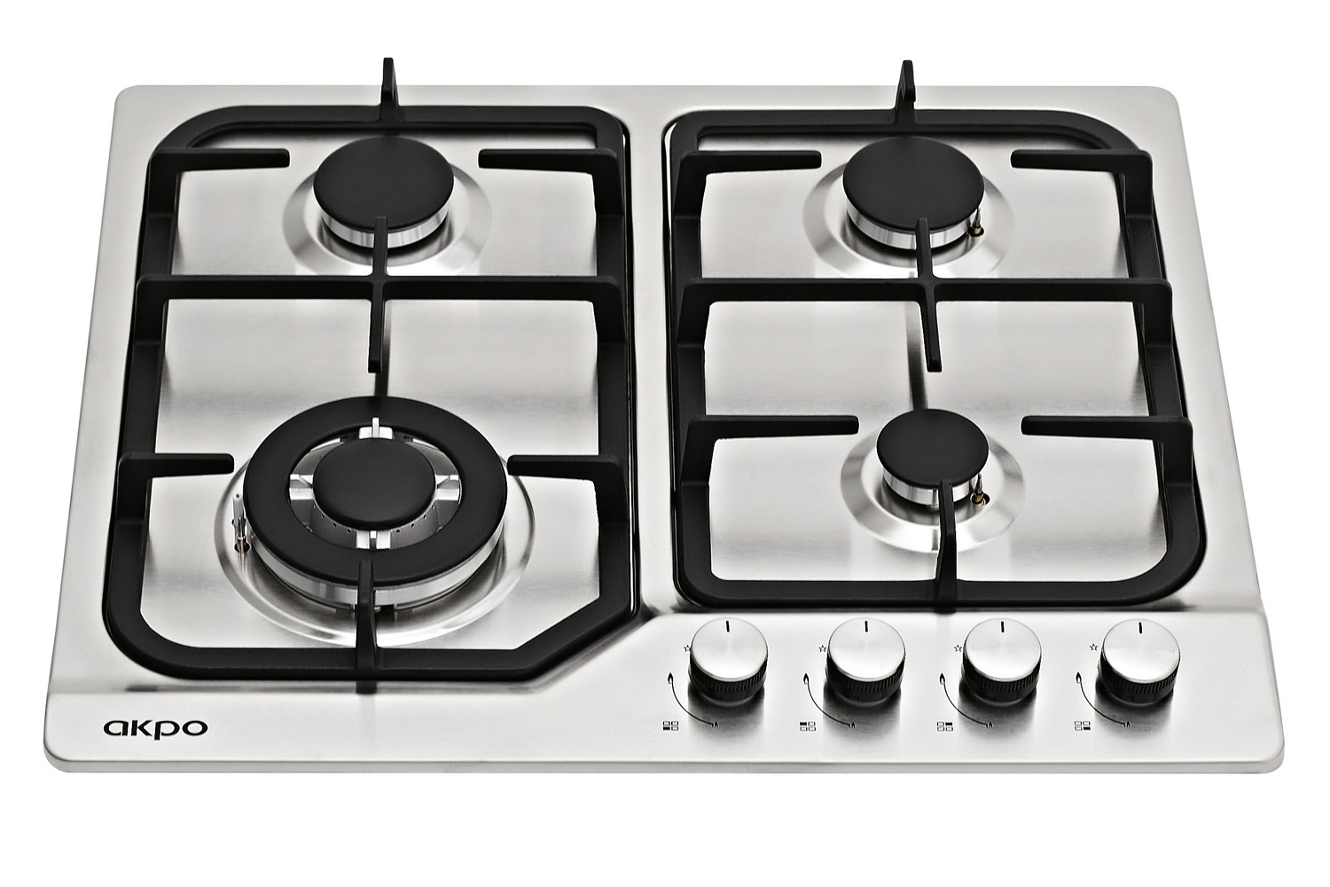Изображение товара Газовая варочная панель Akpo PGA 604 FXC 60 см 4 конфорки цвет металлик