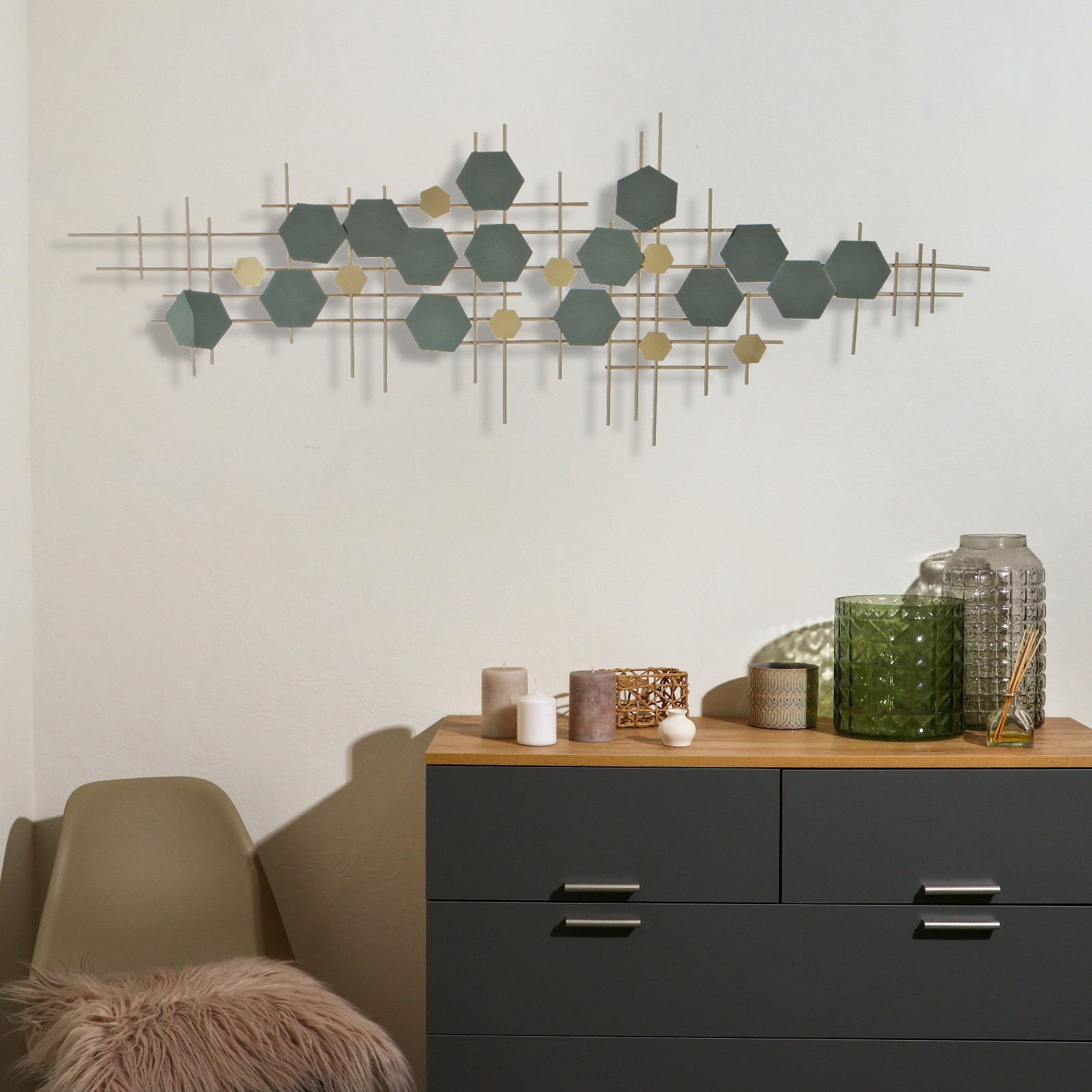 Изображение товара Панно настенное декоративное "Акцент" золото и чёрный 2 м