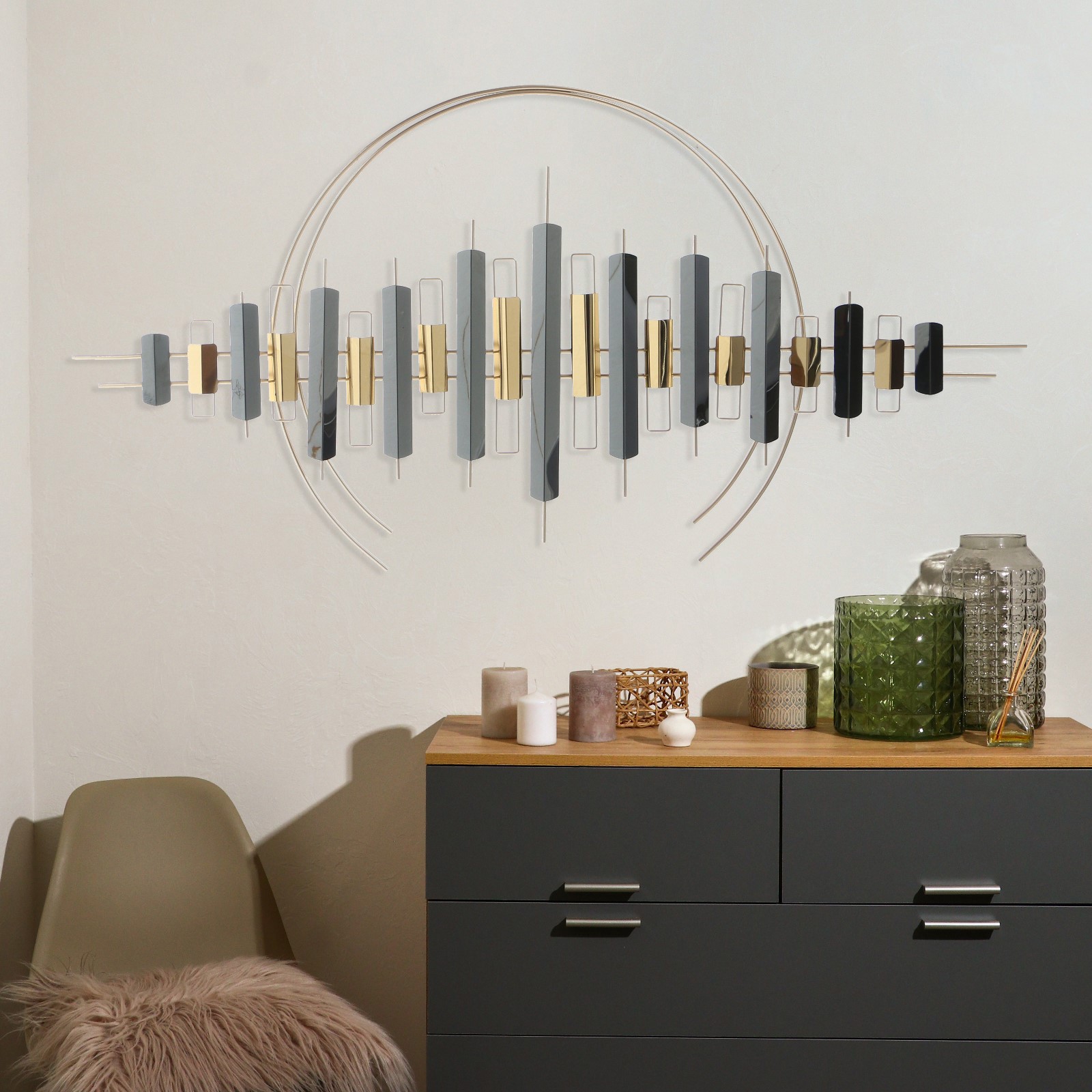 Изображение товара Панно настенное декоративное "Нордик" золото 149x75 см