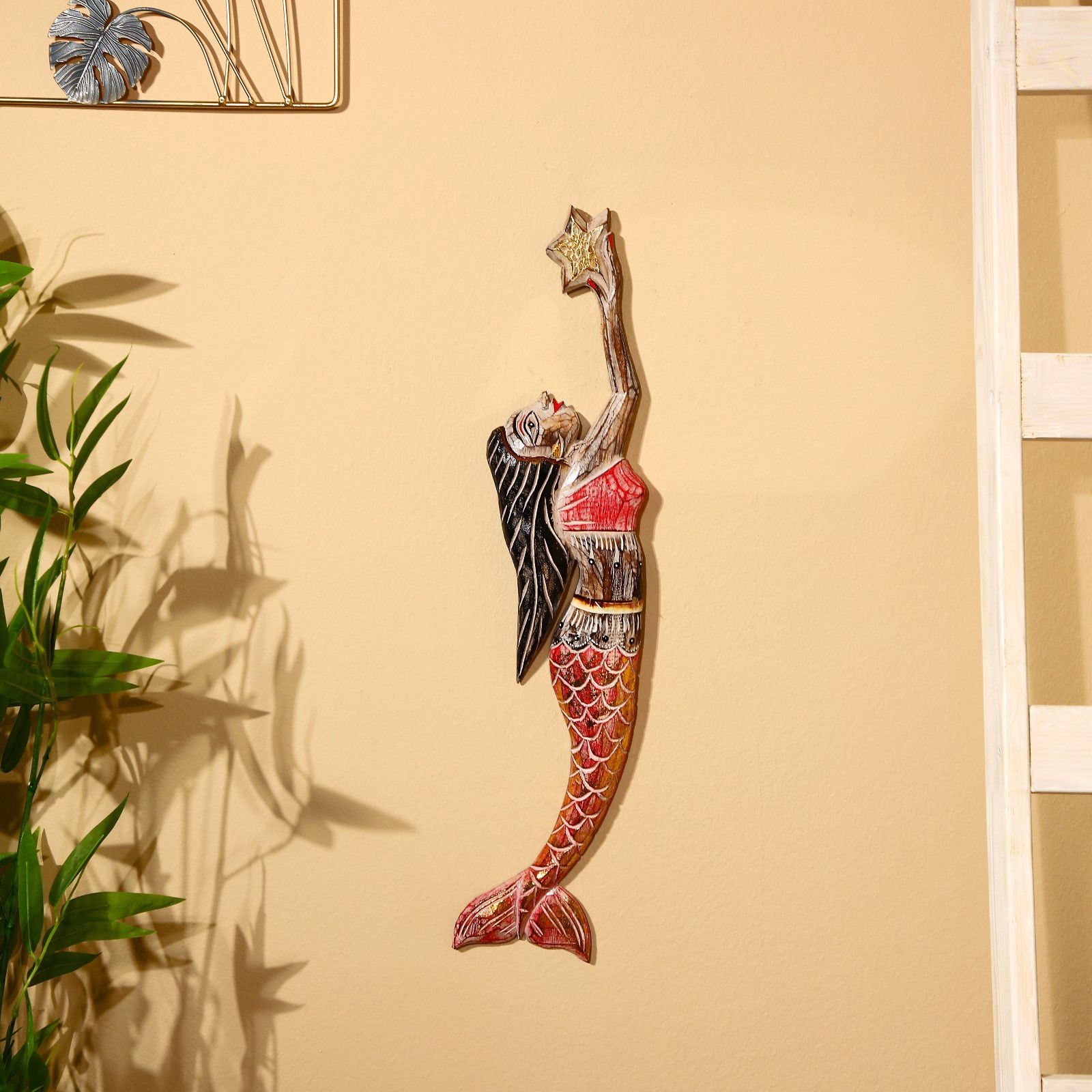 Изображение товара Панно Русалка из албезии 12x3x60 см — ручная работа