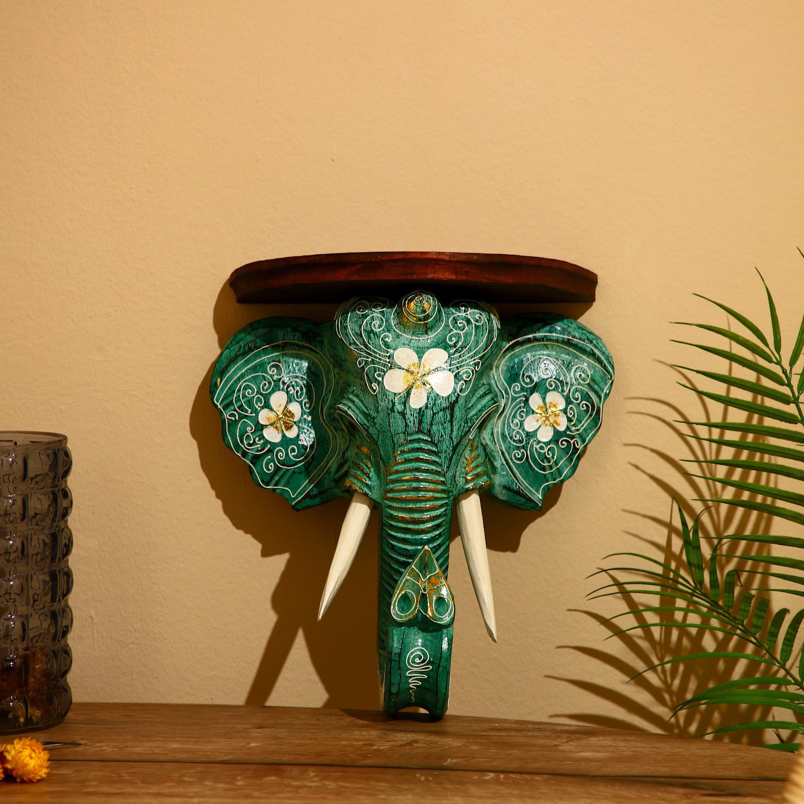 Изображение товара Панно «Голова слона» из алbezии 30x12x32 см SIMALAND