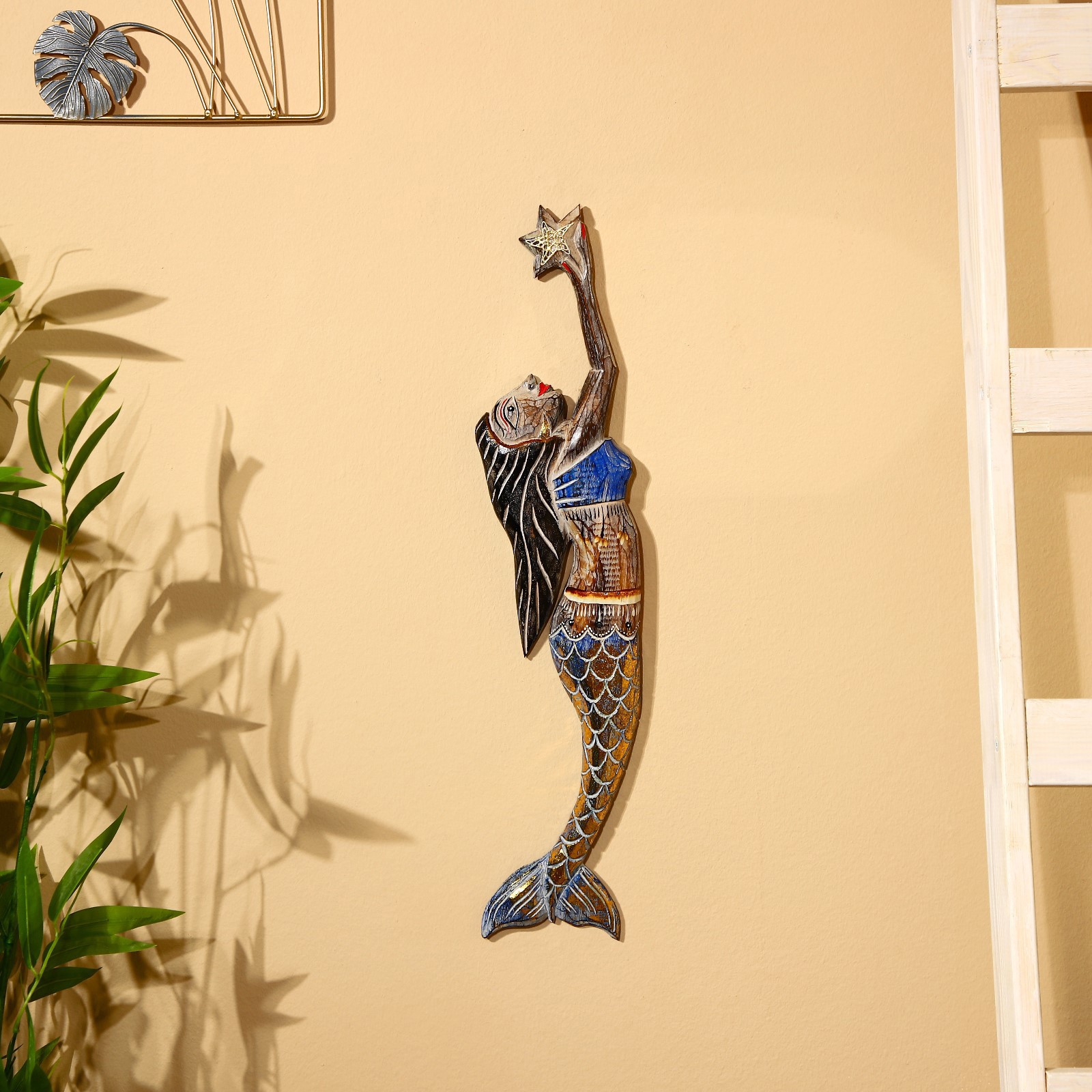 Изображение товара Панно настенное "Русалка" албезия 12x3x60 см