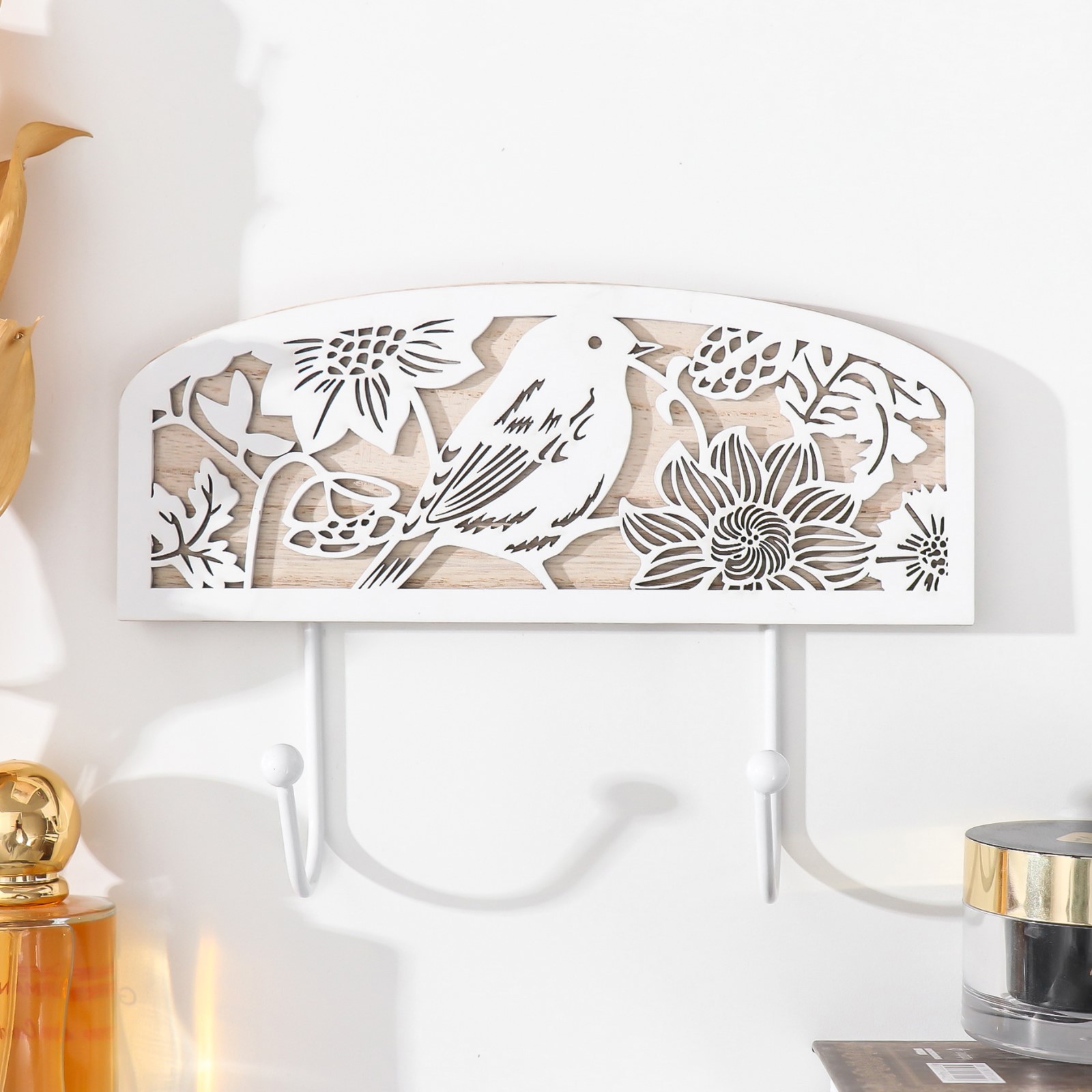 Изображение товара Крючки декоративные "Птица в цветочном саду" 21x1x16 см