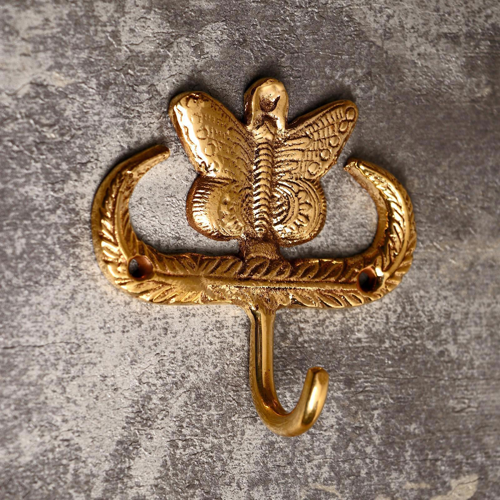 Изображение товара Крючок декоративный "Бабочка" латунь 10x9x4 см