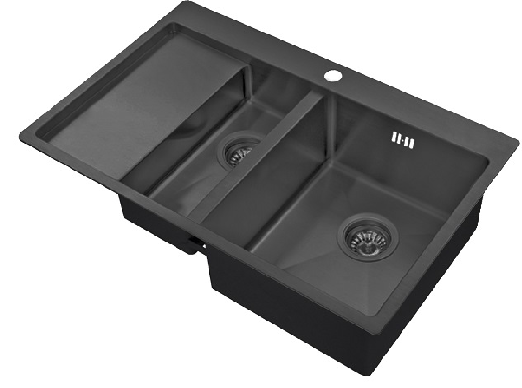 Изображение товара Мойка STEEL HAMMER Sink графит 78x51x20 см с двумя чашами