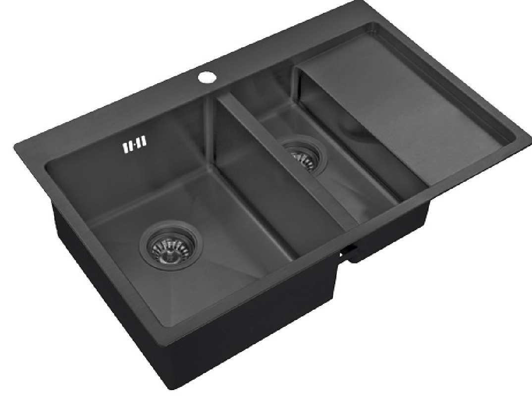 Изображение товара Мойка Steel Hammer Sink PVD 5178-2-L GRAFIT 78x51x20см прямоугольник нержавеющая сталь цвет графит