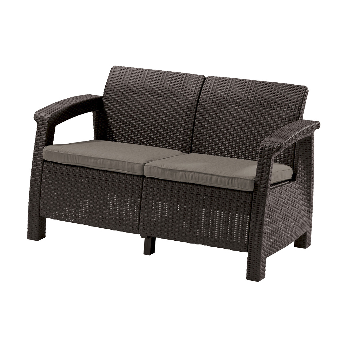 Изображение товара Диван садовый Keter Corfu Love Seat 128 см коричневый