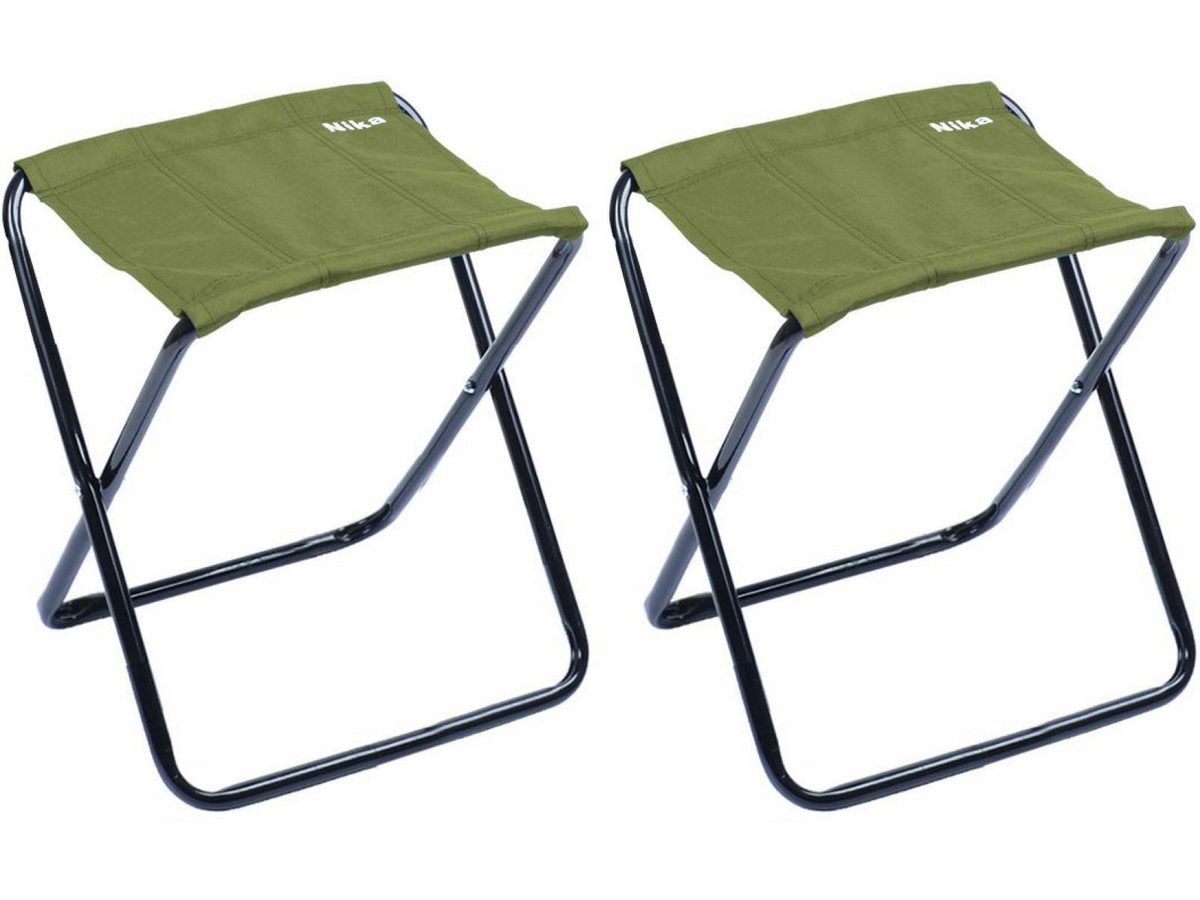 Изображение товара Набор из двух складных садовых стульев Nika 1205211 водостойкая ткань черный зеленый