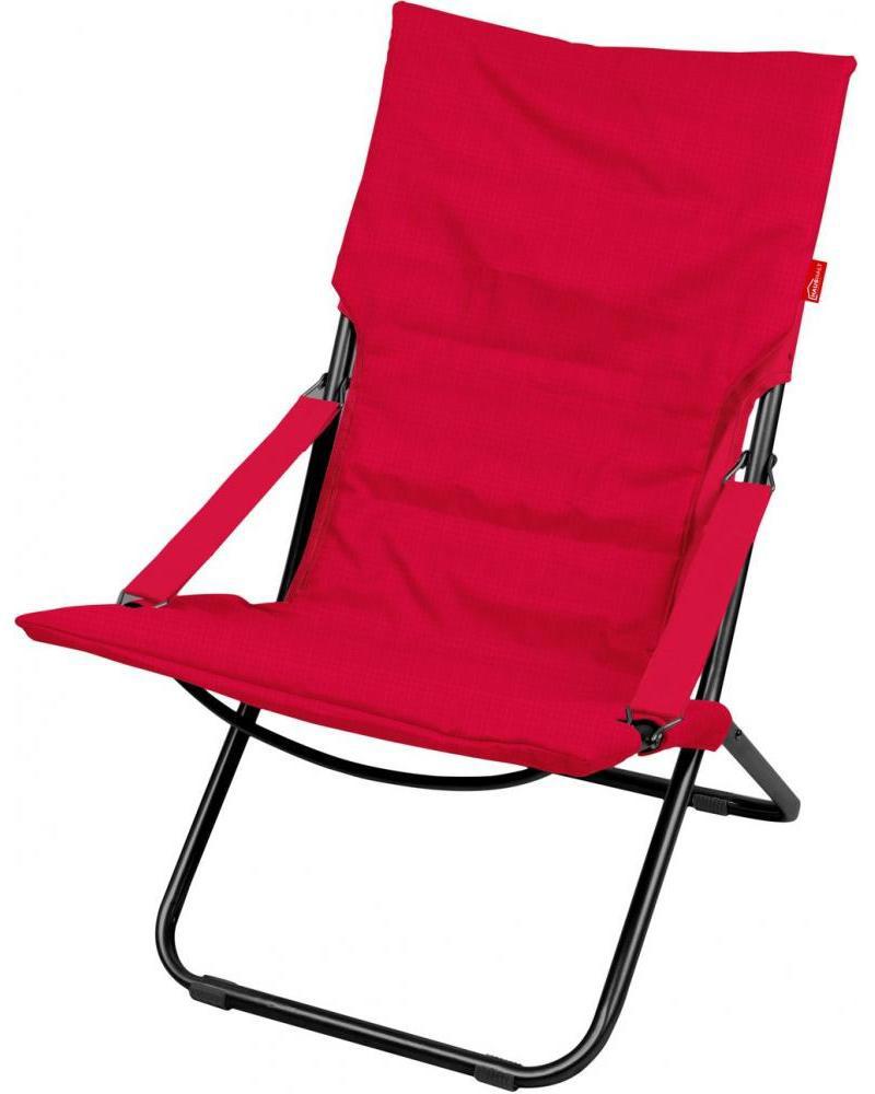 Изображение товара Шезлонг Nika HHK4/R складной металлический с матрасом красный