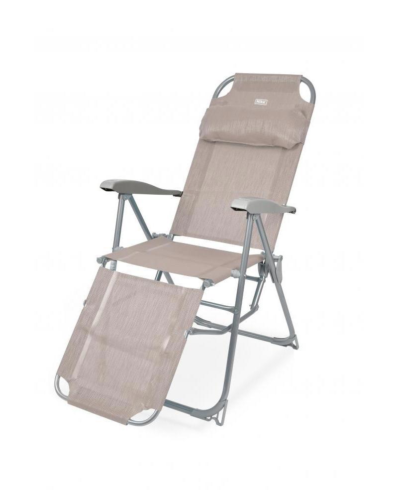 Изображение товара Шезлонг складной Nika с регулируемой спинкой и подголовником 1205224