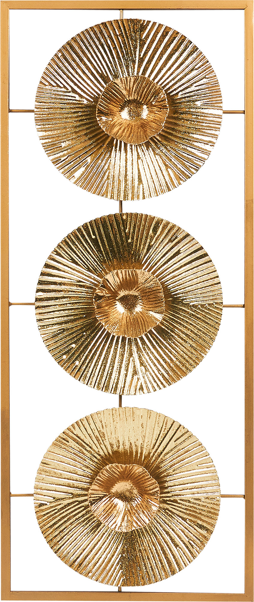 Изображение товара Панно декоративное Золотые круги металл золотое 25x61 см Изображение товара Панно декоративное Золотые круги металл золотое 25x61 см