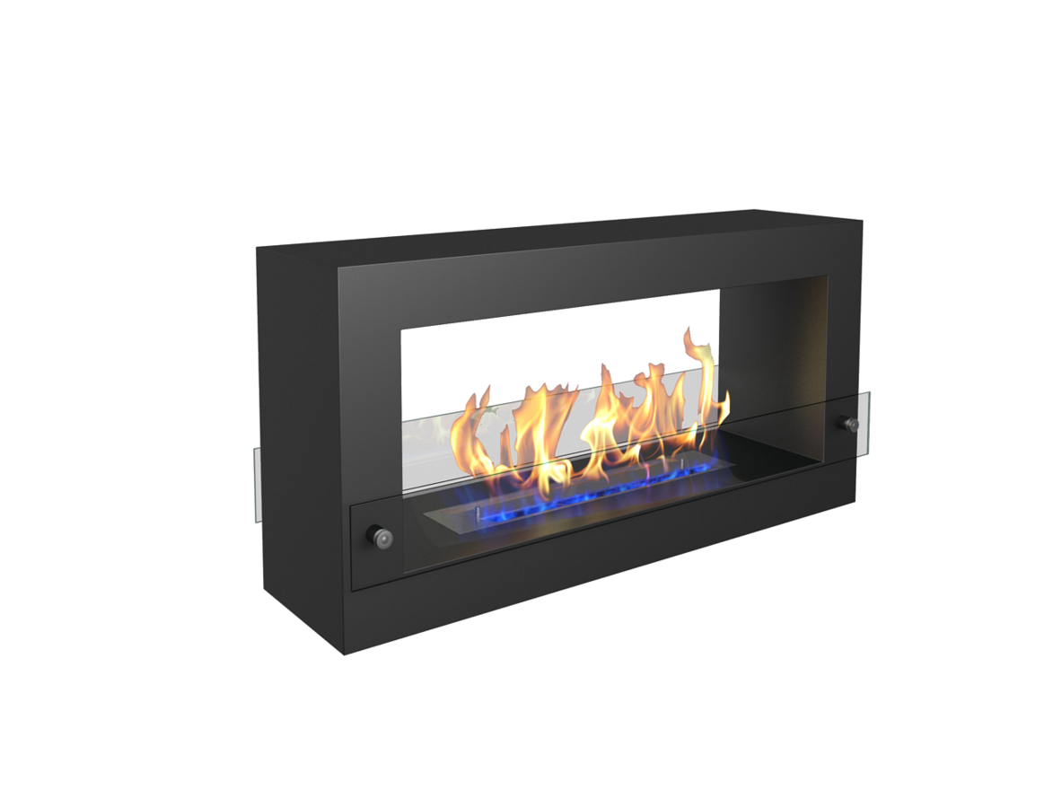 Изображение товара Напольный биокамин ZeFire Quarter 900 с открытым огнем и стеклянной защитой