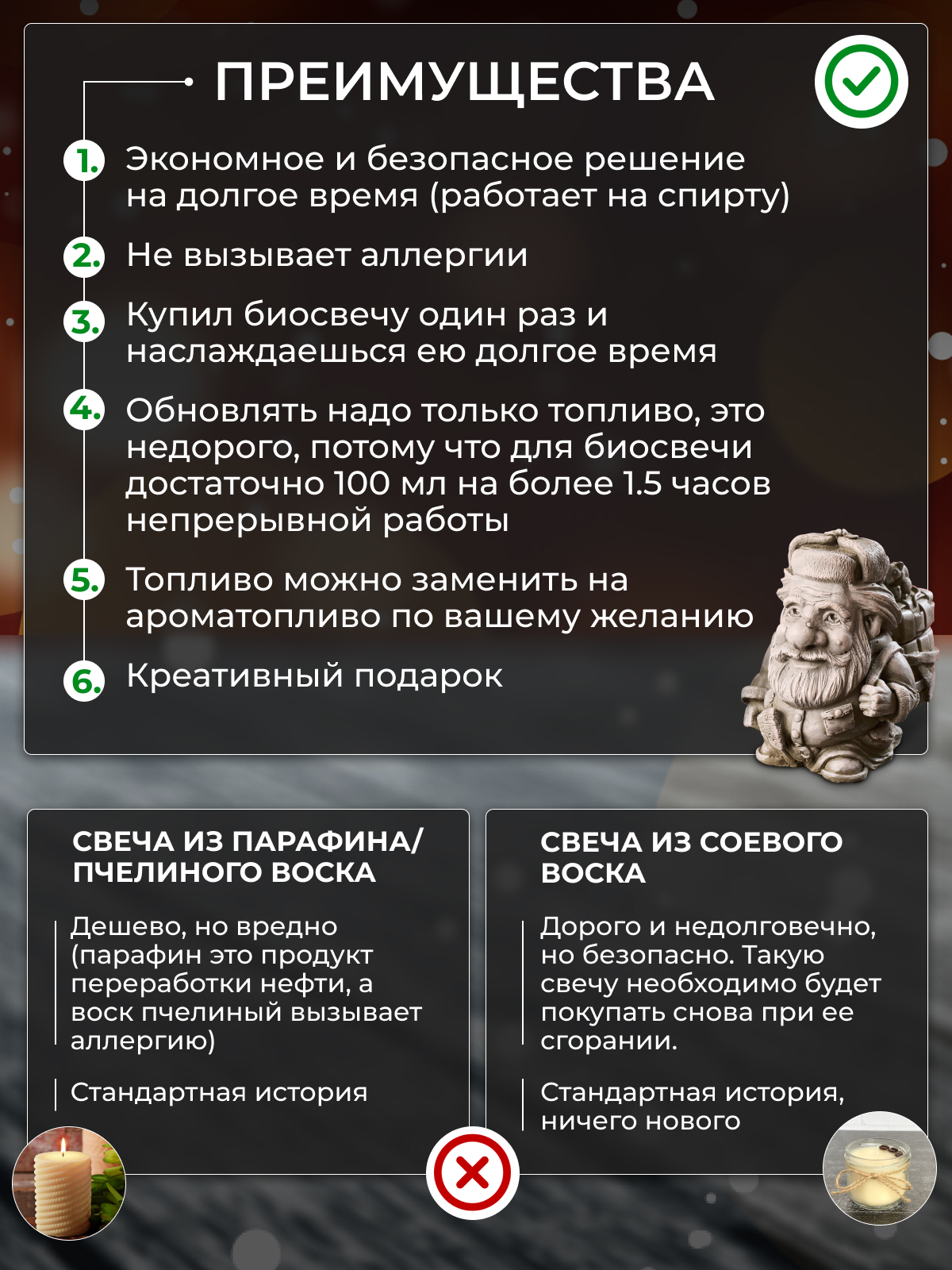 Изображение товара Биокамин настольный Ognivdom Теплуша, биосвеча Изображение товара Биокамин настольный Ognivdom Теплуша, биосвеча