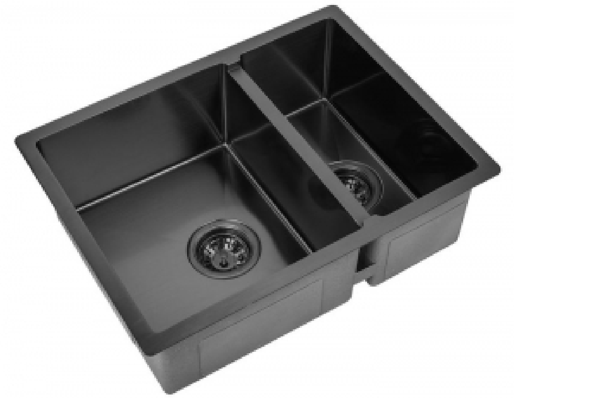 Изображение товара Интегрированная мойка Steel Hammer PVD 58-2-44 GRAFIT 58x44x20 см нержавеющая сталь цвет графит