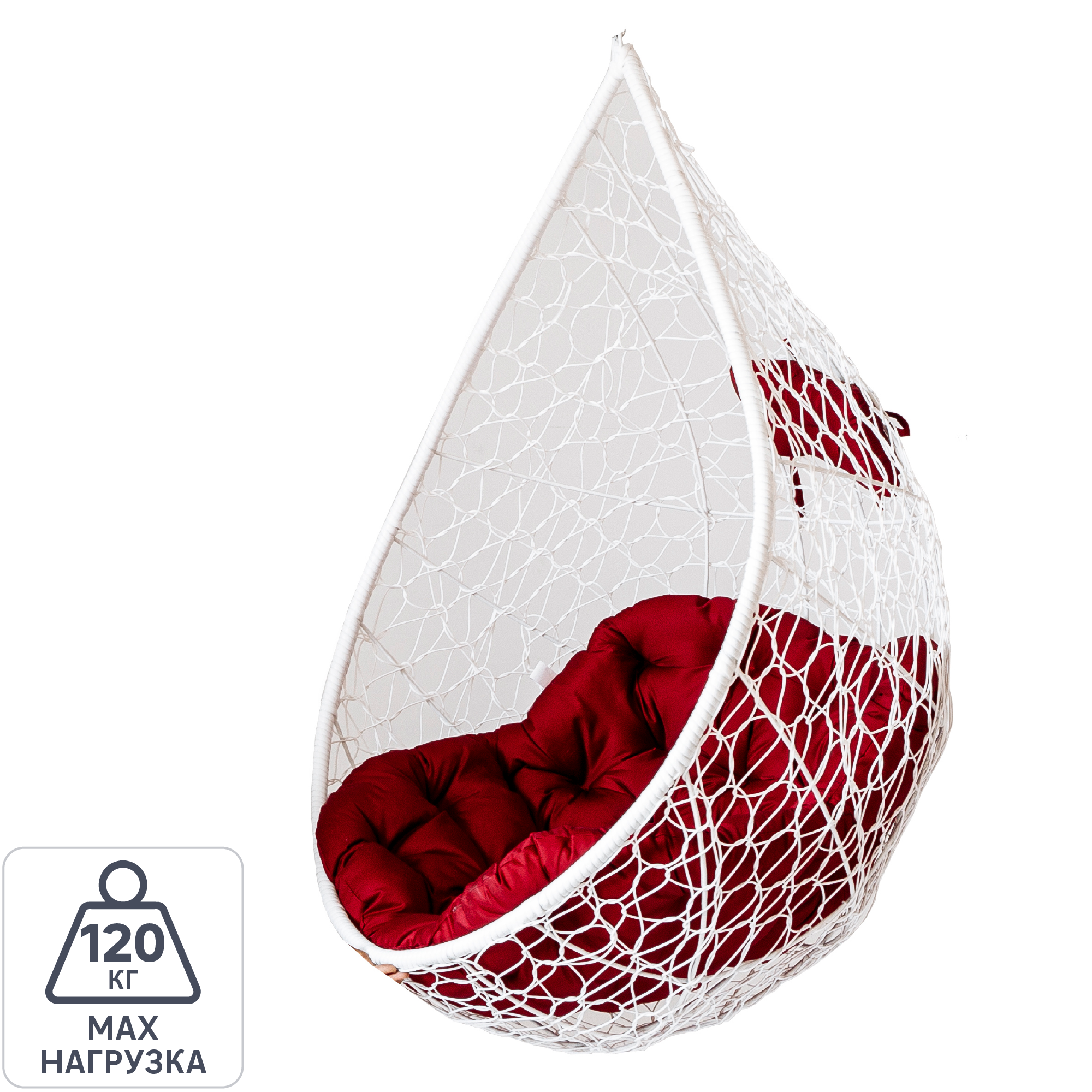 Изображение товара Подвесное кресло Greengard Веста из искусственного ротанга 86x102.9x76 см белое