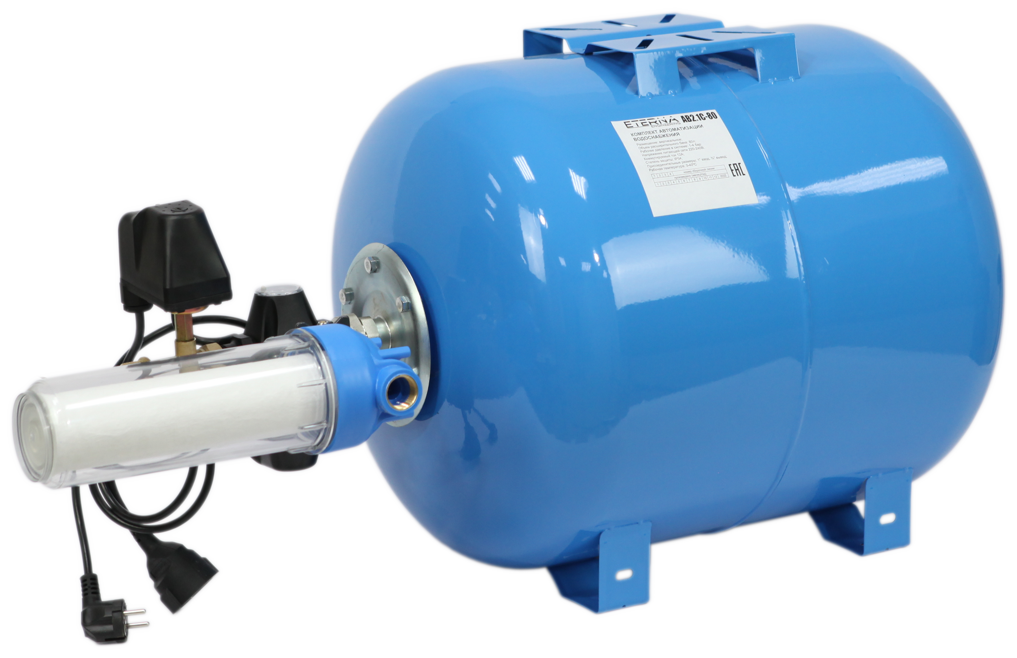 Изображение товара Горизонтальный гидроаккумулятор 80 л Eterna Av4C-Series 1 синий