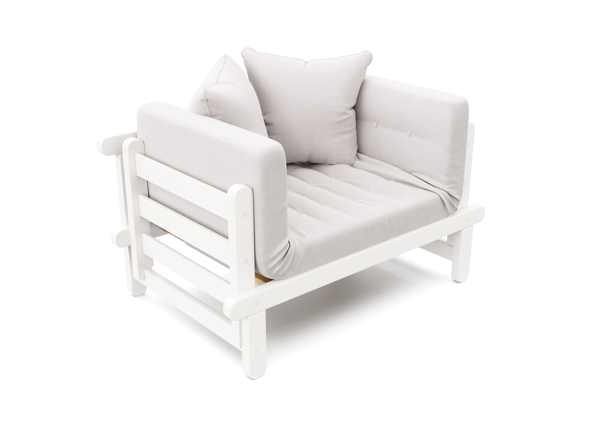 Изображение товара Кушетка Arsko Сламбер 153.5x69 см деревянный каркас серый