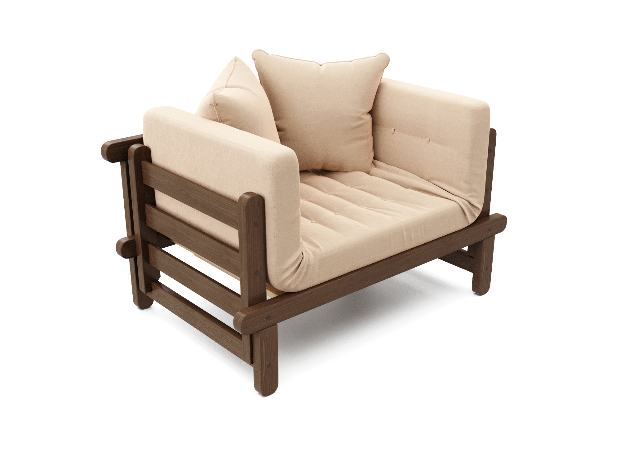 Изображение товара Кушетка Arsko Сламбер 153.5x61x69 см массив дерева бежевый для интерьера и дачи