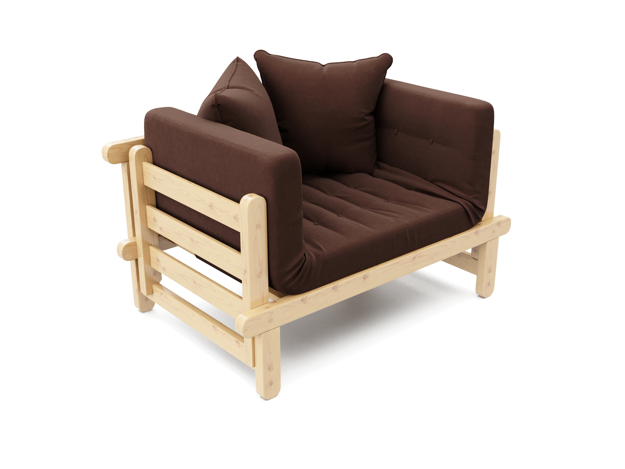 Изображение товара Кушетка Арско Сламбер 153.5x61x69 см из массива дерева с подлокотниками