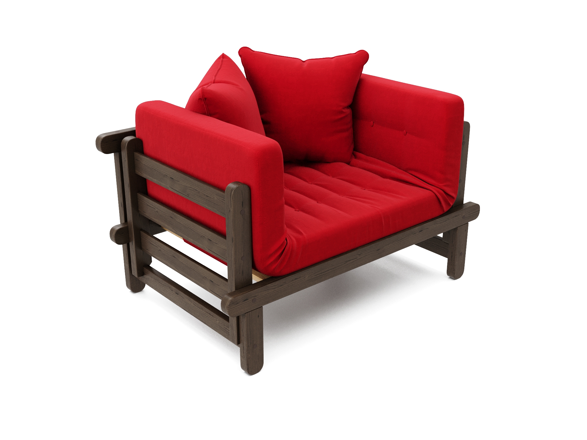 Изображение товара Кушетка Arsko Сламбер 153.5x61x69 см массив дерева красный с трансформацией