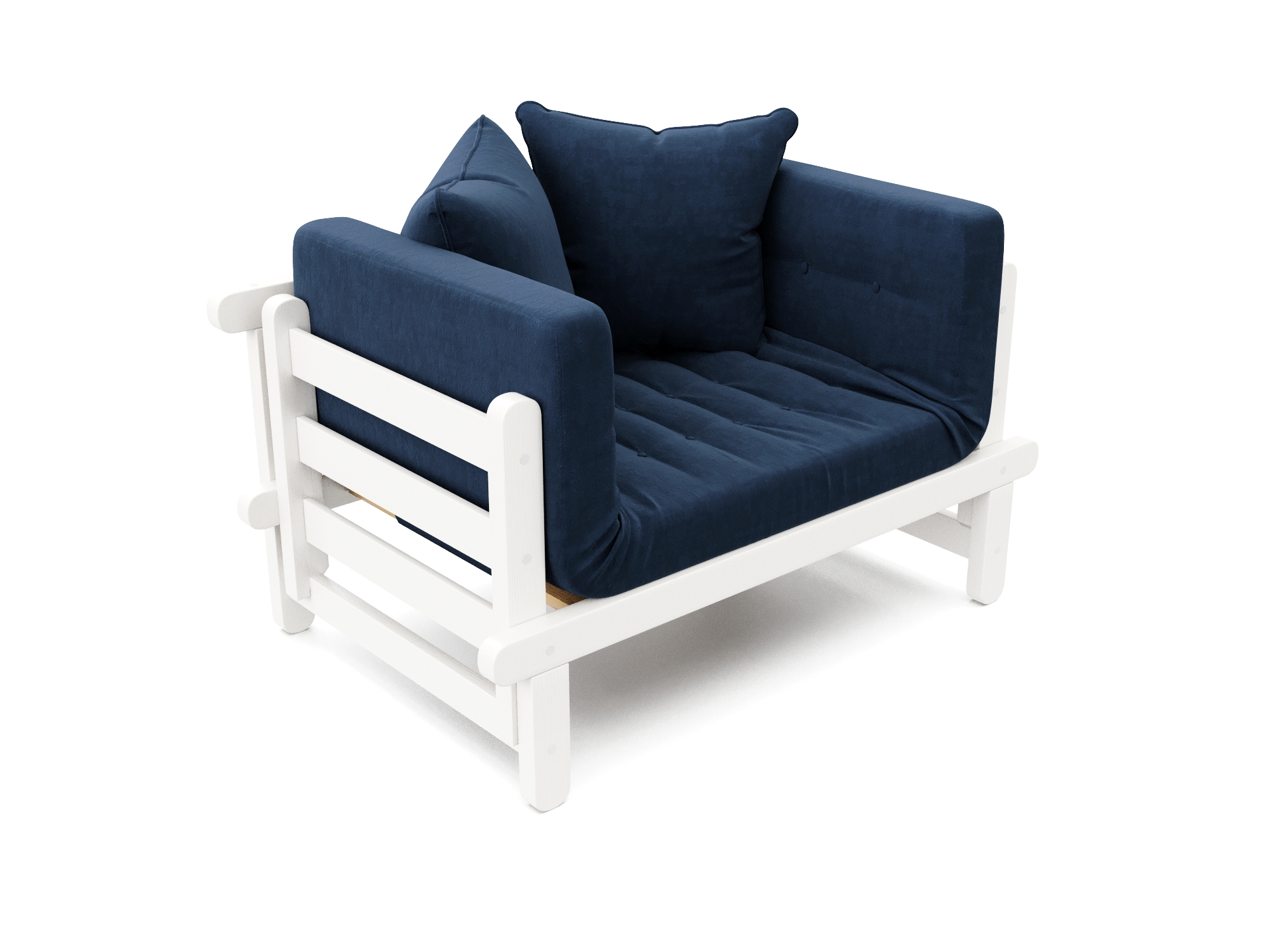 Изображение товара Кушетка Arsko Сламбер 153.5x61x69 см деревянный каркас синий