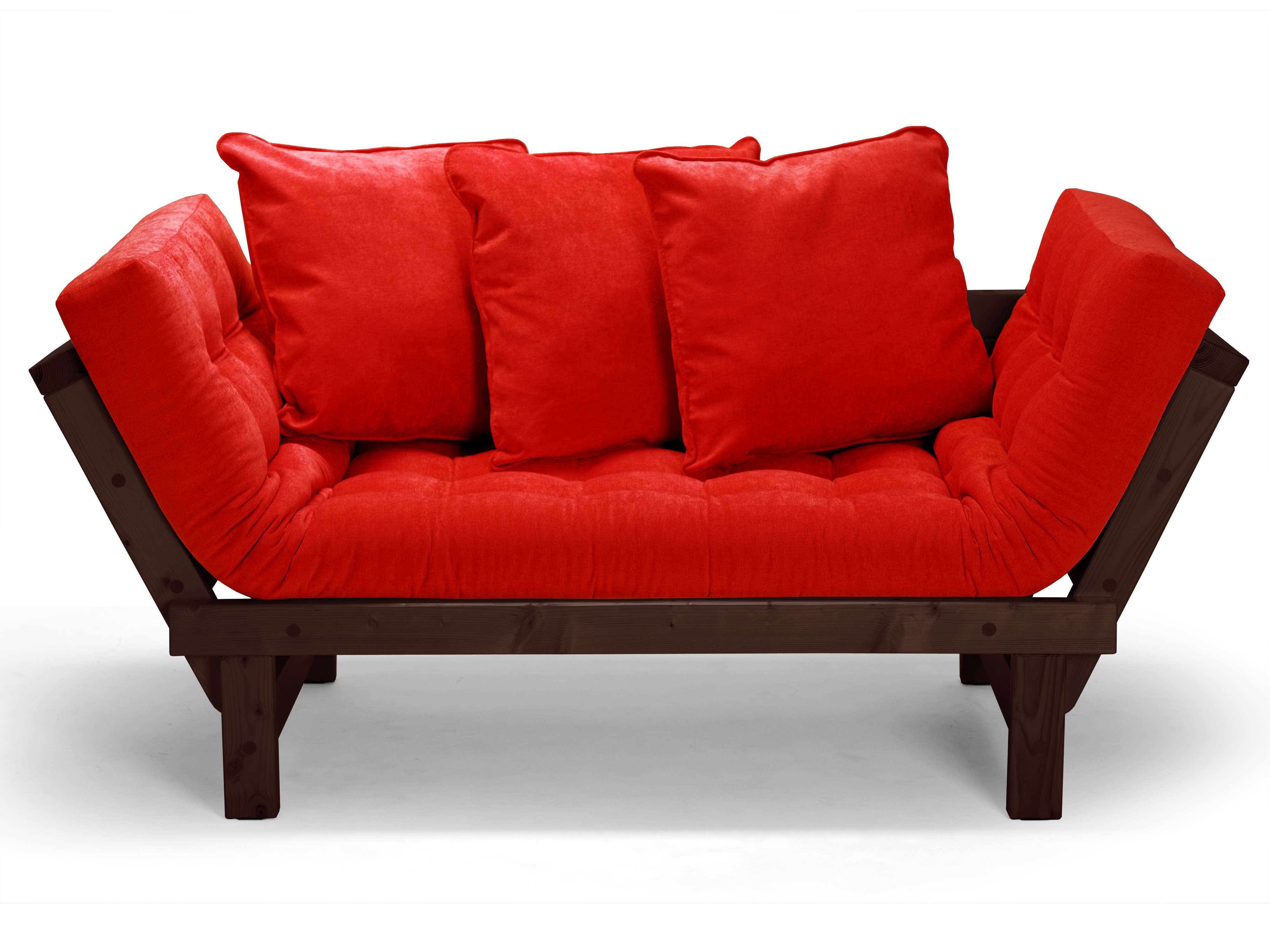 Изображение товара Кушетка Arsko Свен 158x61x70 см из массива дерева в красном цвете