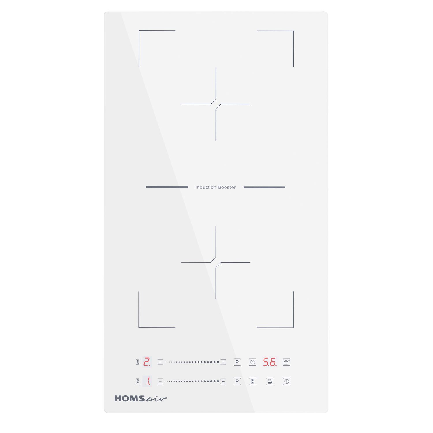 Изображение товара Индукционная варочная панель Homsair HIC32SWH 2 конфорки белая