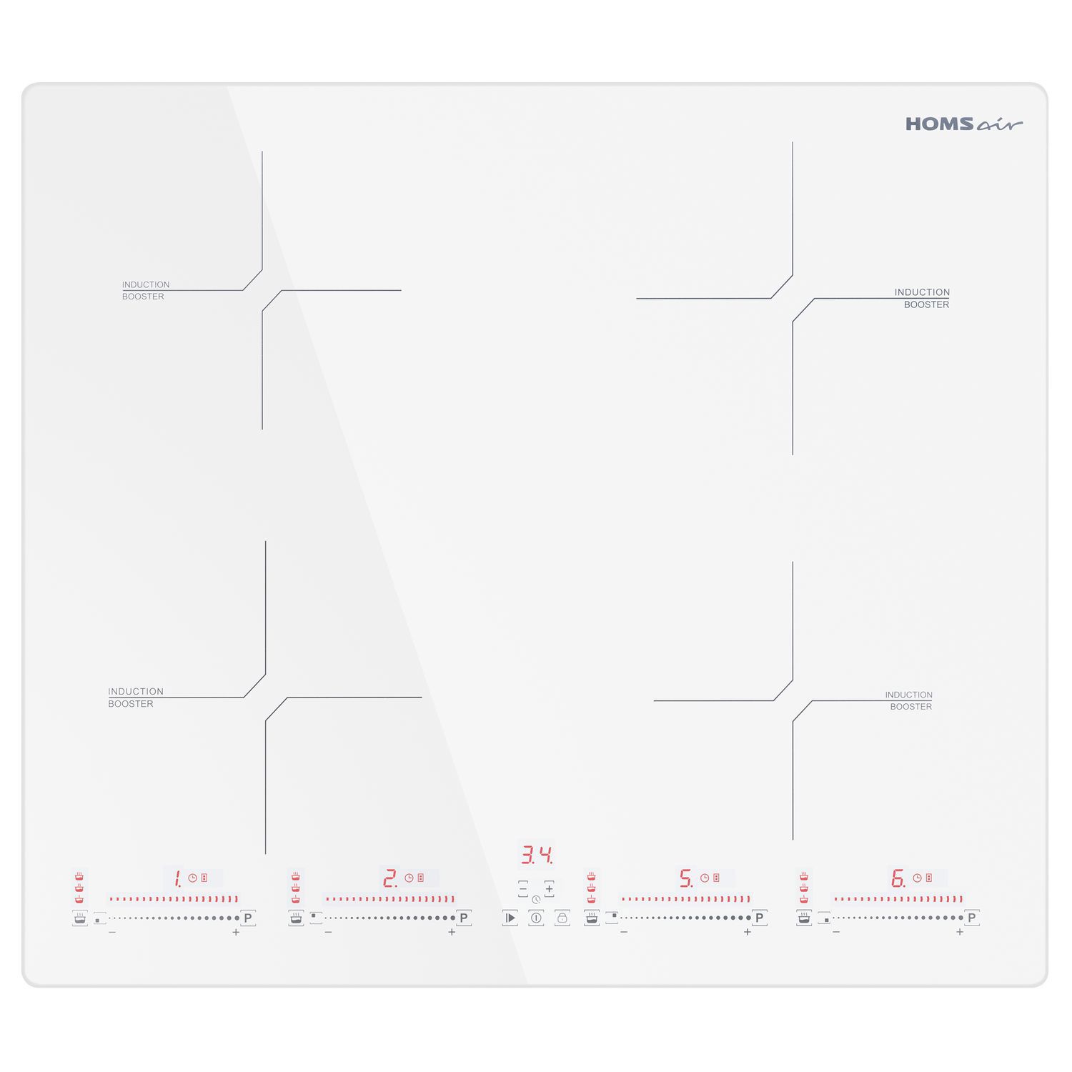 Изображение товара Индукционная варочная панель Homsair HIC64SWH 59 см 4 конфорки цвет белый