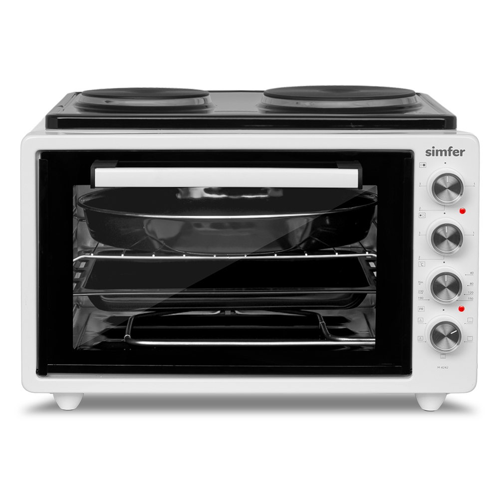 Изображение товара Электропечь Simfer M4245 42л 1300Вт белая настольная с конфорками и режимами конвекции