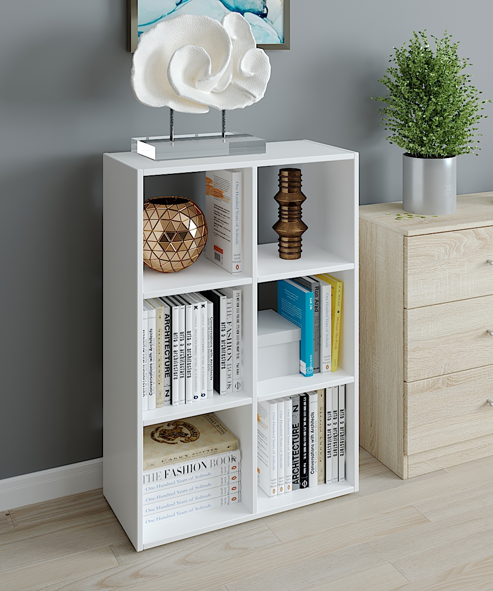 Изображение товара Стеллаж с полками Феликс 72.8x123.6x34 см нагрузка до 12 кг ЛДСП цвет белый