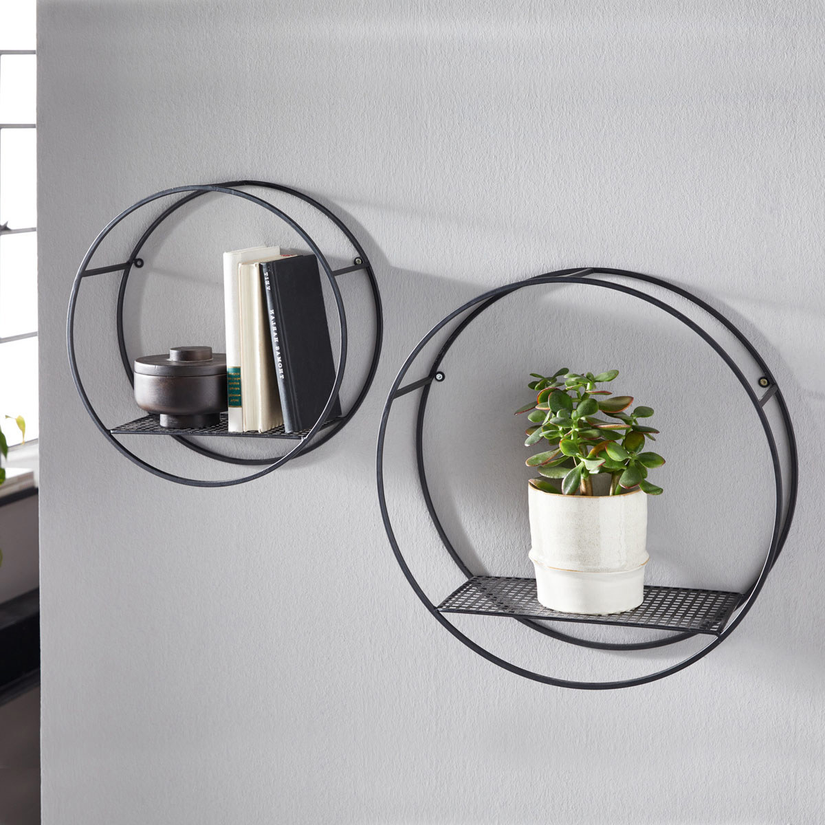 Изображение товара Полки Frank 45x16 см металл цвет черный 08056