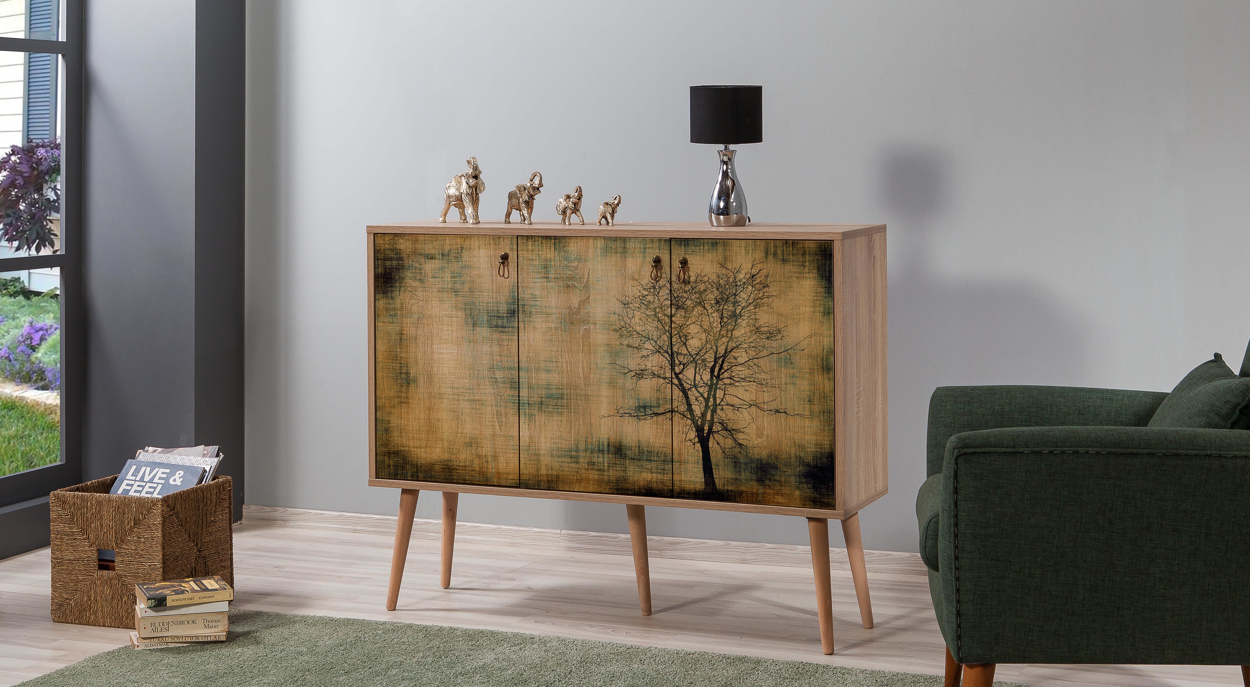 Изображение товара Тумба консоль Ismat Decor F2 Mega 2 120x94x36 дерево цвет бежевый