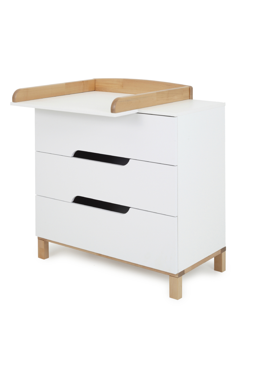 Изображение товара Комод Mowbaby Lilla 3 ящика 84x44x85 см МДФ цвет белый