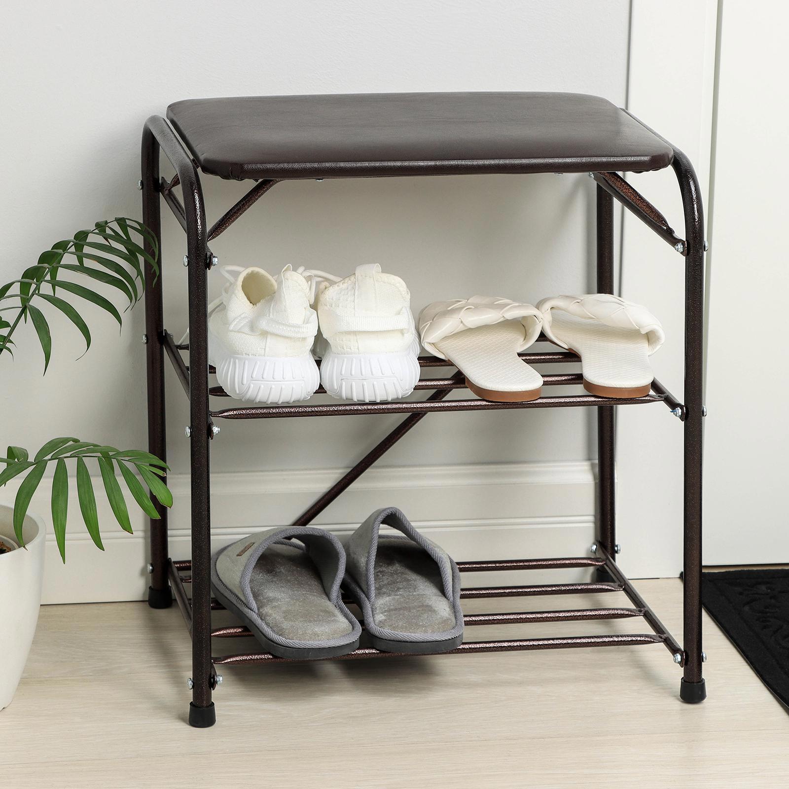 Изображение товара Обувница Исток из металла 45x48x30 см 3 полки для прихожей