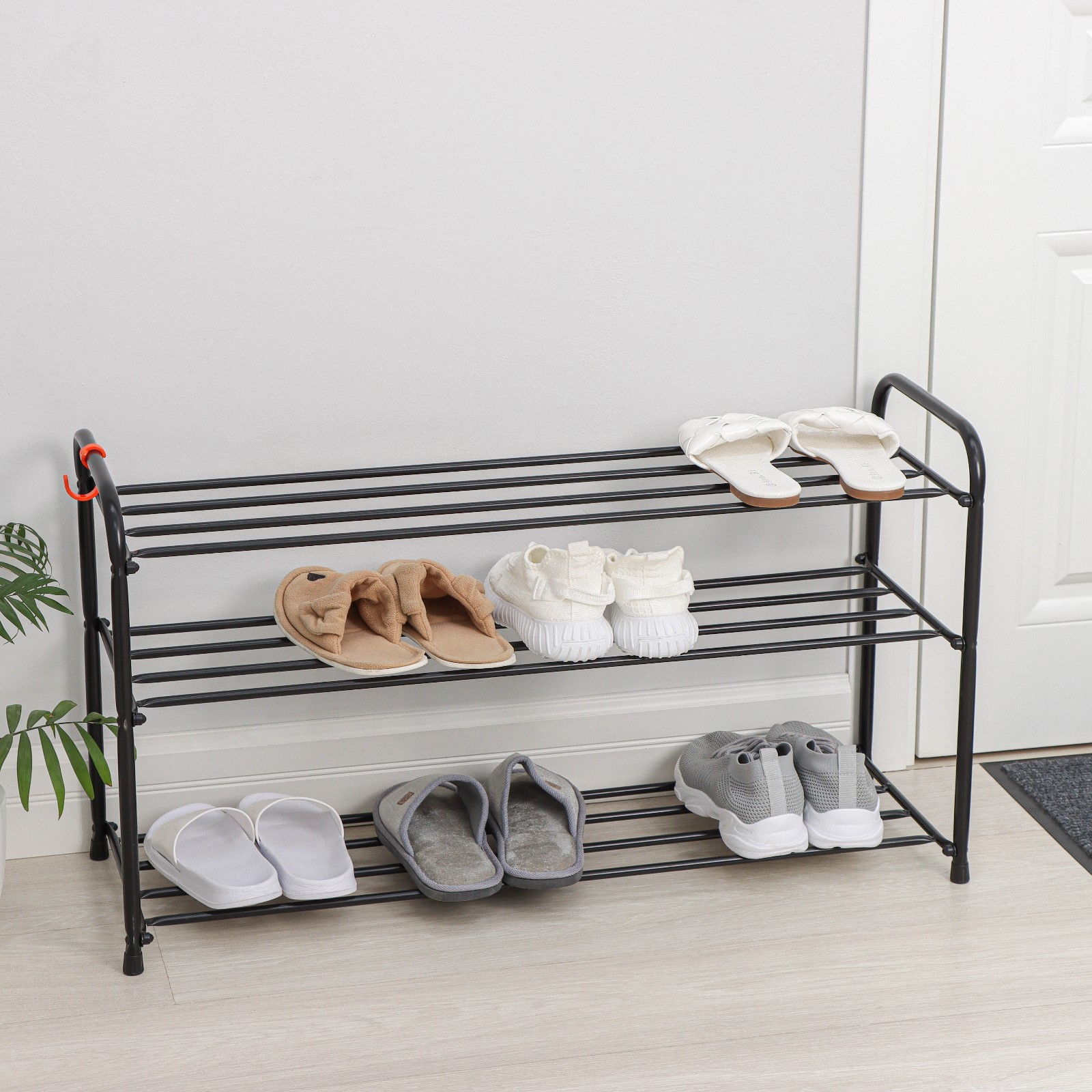 Изображение товара Обувница Зми 87х48х30 см металл, 3 полки, черный