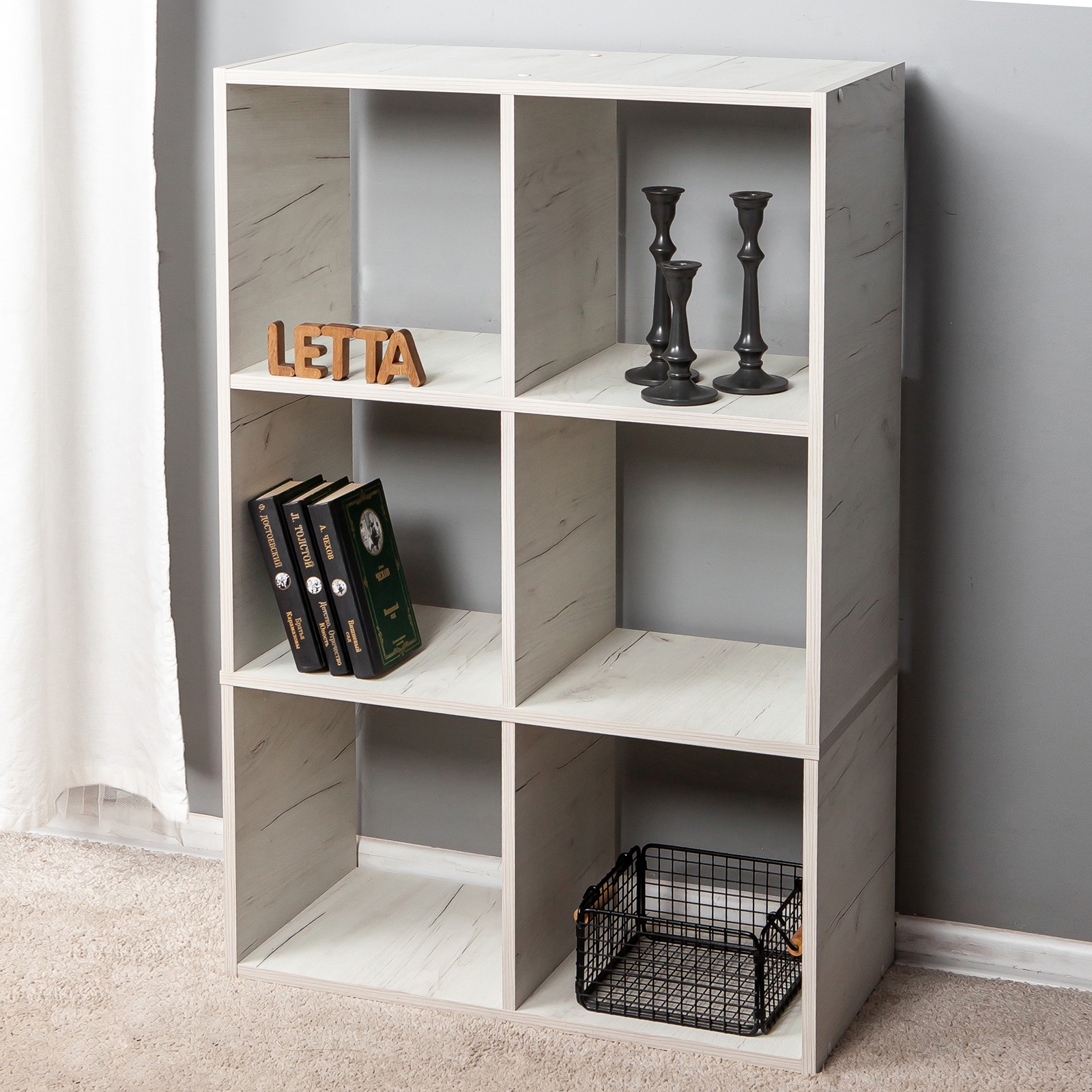 Изображение товара Стеллаж Letta 72x107.4x33 см ЛДСП цвет дуб крафт белый