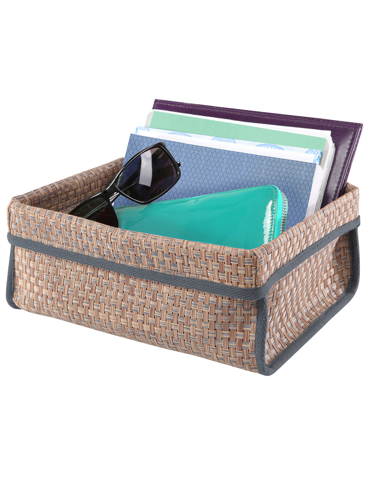 Изображение товара Корзина Casy home 26x10x20 см текстилен цвет ротанг