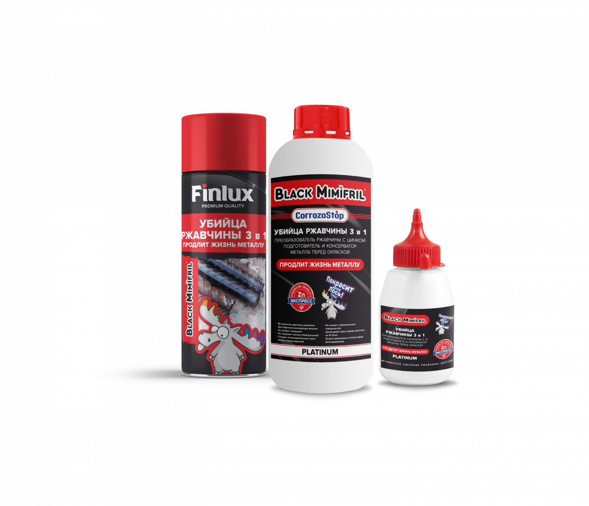 Изображение товара Средство для удаления ржавчины Finlux CorrozoStop Mimifril Black 0.3 кг Изображение товара Средство для удаления ржавчины Finlux CorrozoStop Mimifril Black 0.3 кг