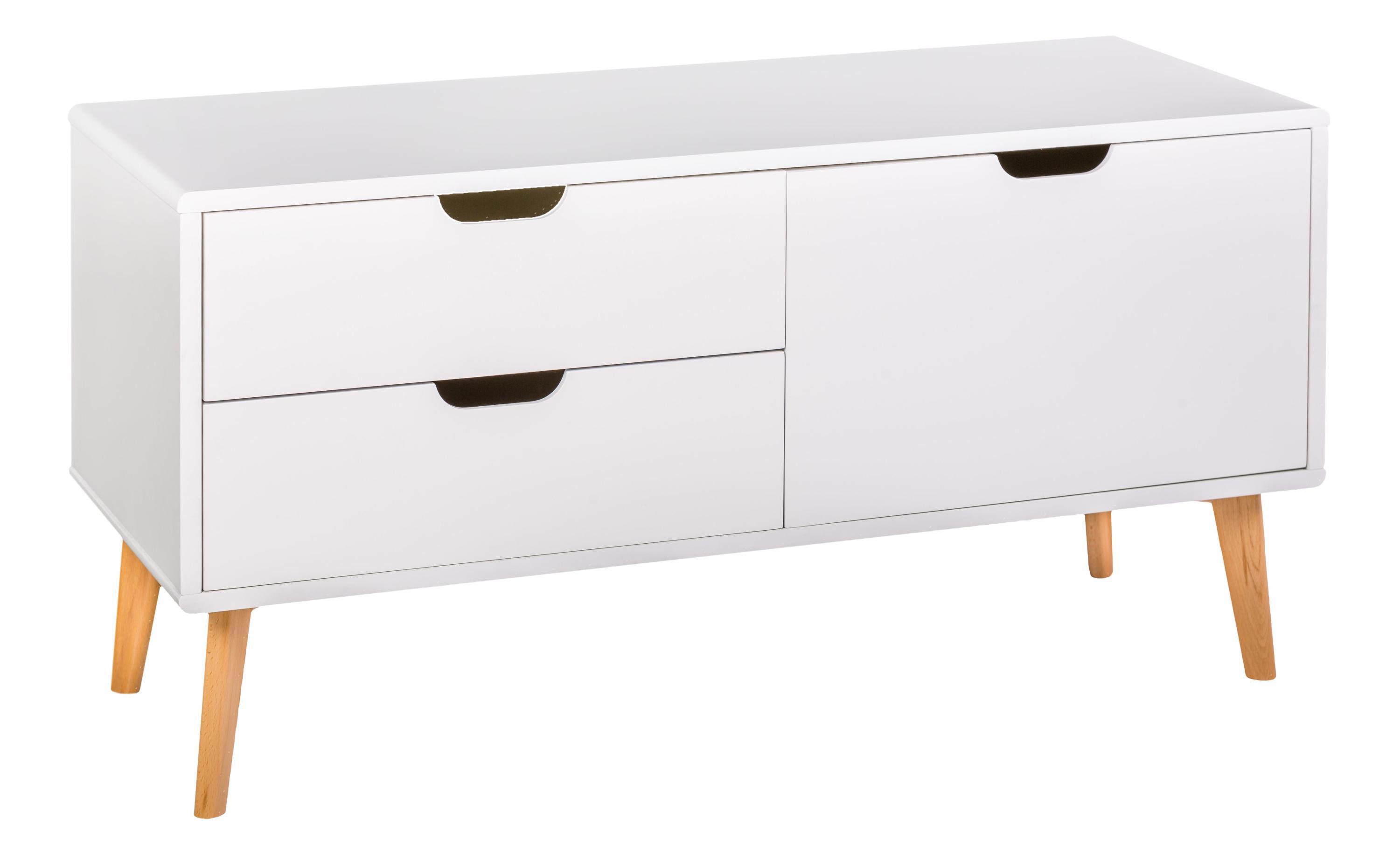 Изображение товара Тумба под телевизор R-home 4009552511h белая 110x55x42 см МДФ серия Nikko