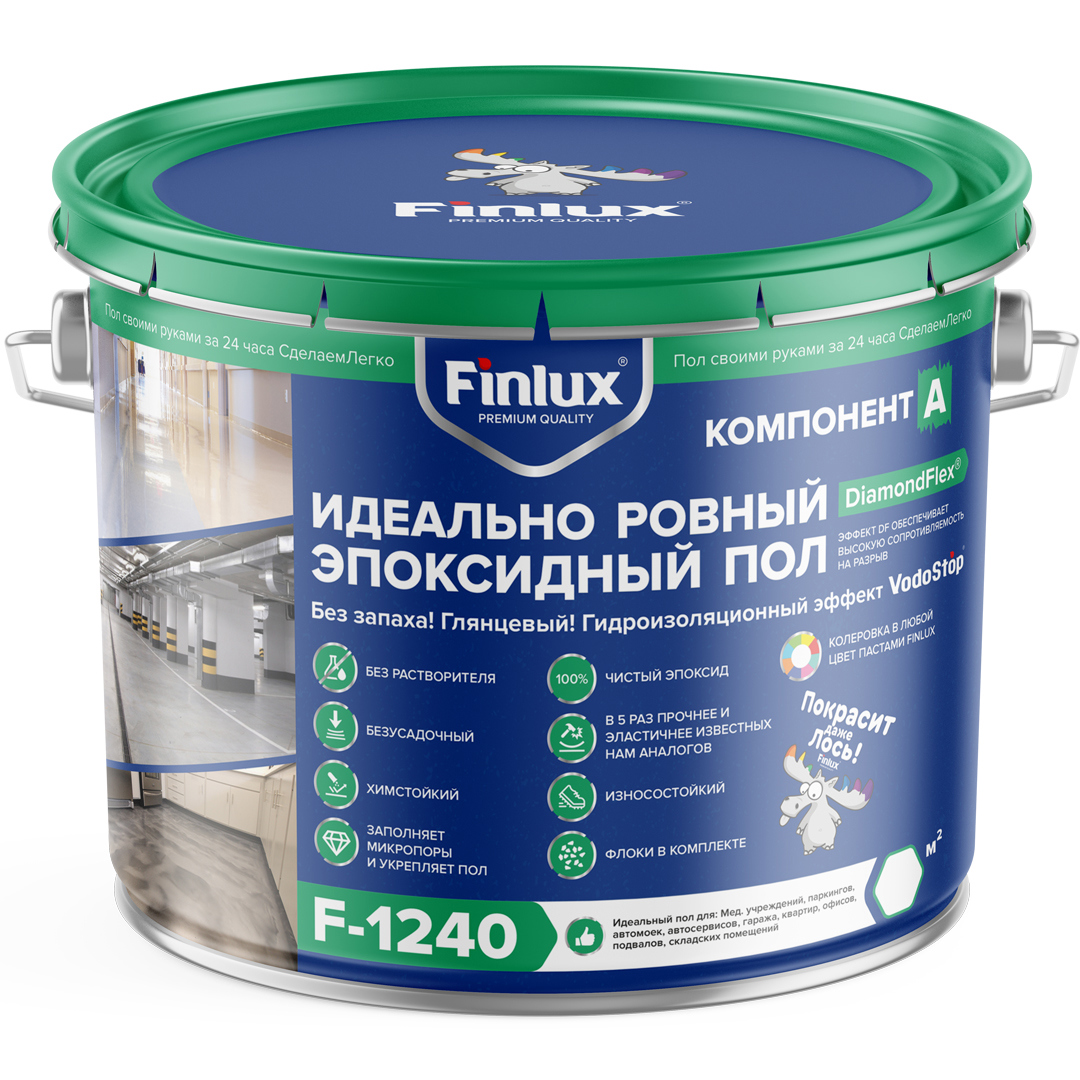 Изображение товара Двухкомпонентное эпоксидное покрытие Finlux F-1240 для бетонных полов 7.5л Изображение товара Двухкомпонентное эпоксидное покрытие Finlux F-1240 для бетонных полов 7.5л